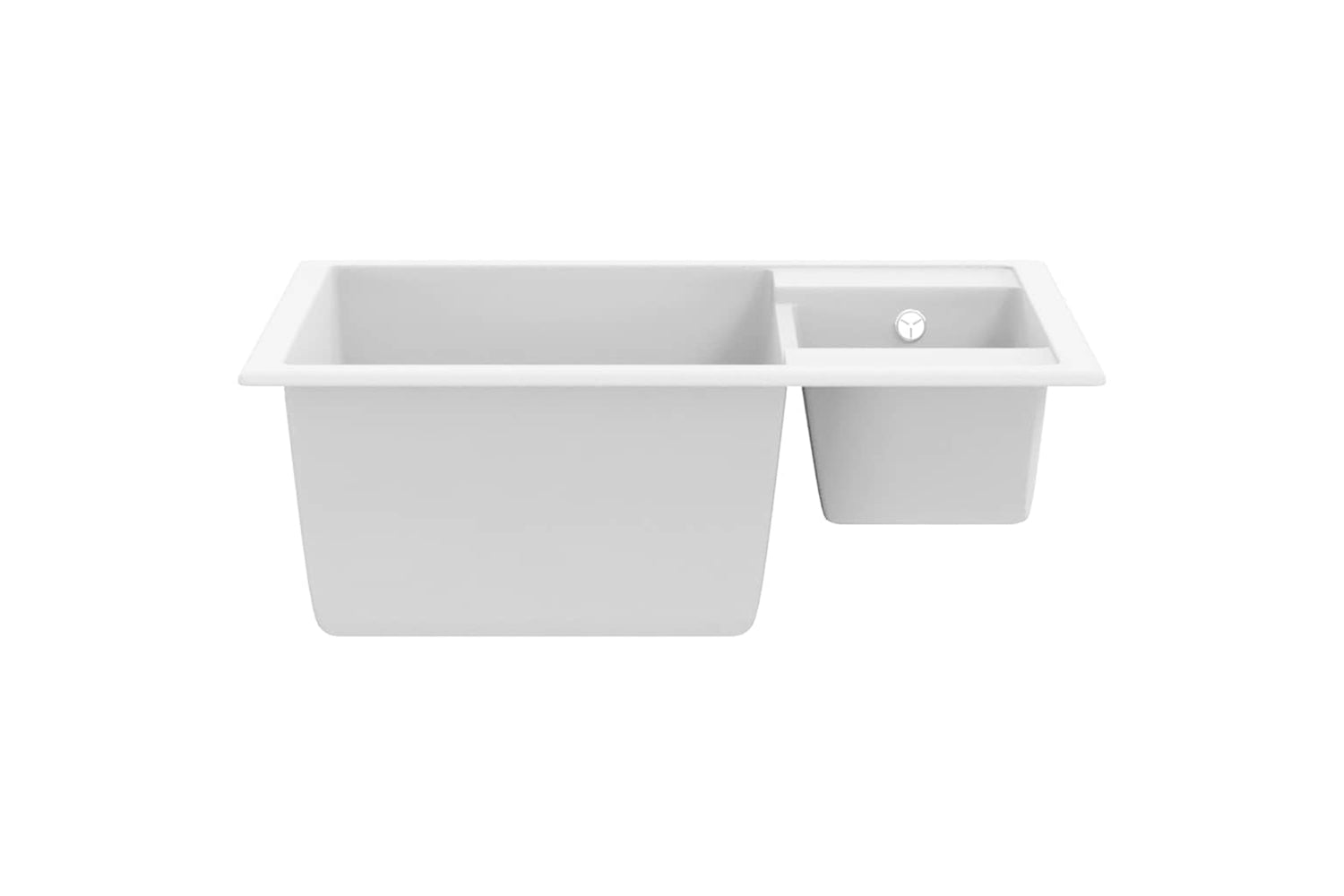 Vidaxl Kitchen Sink With Overflow Hole Double Basins White Granite-3