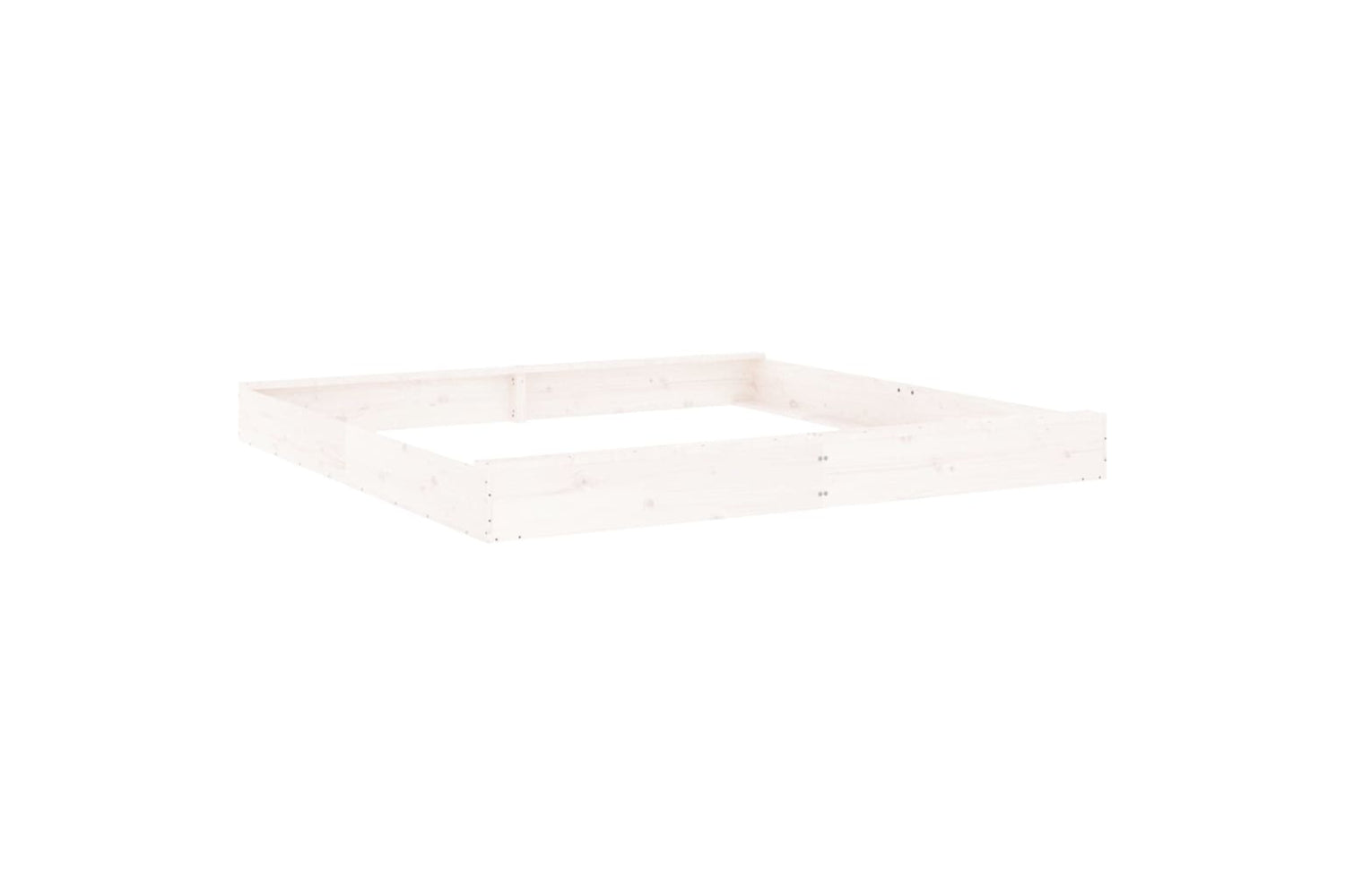 vidaXL 825045 Sandbox With Seats White Square Solid Wood Pine