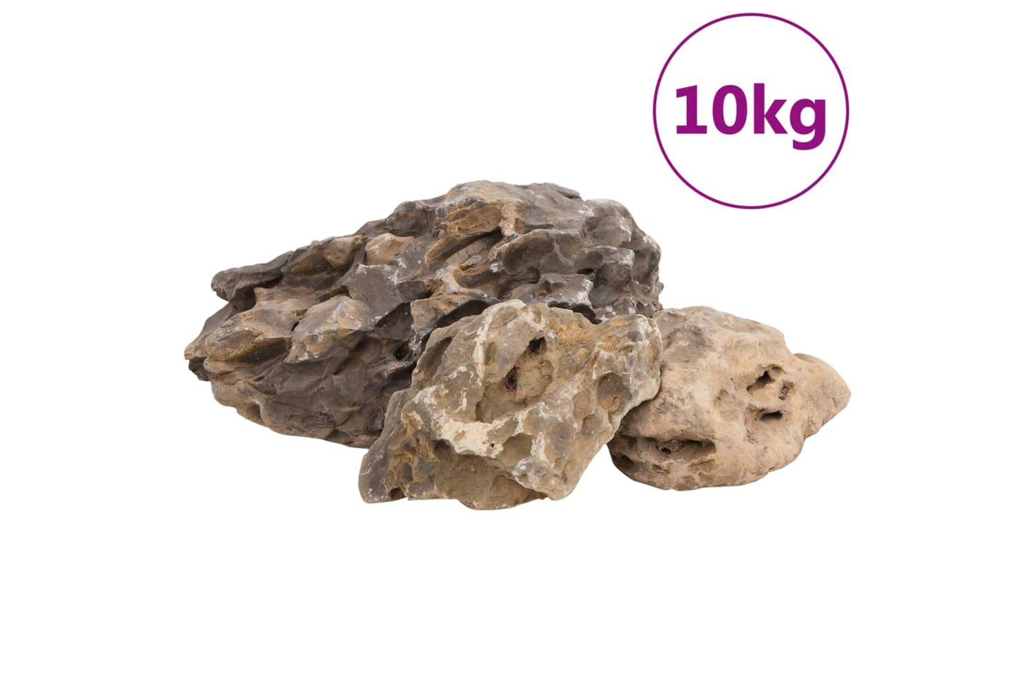 vidaXL 3217168 Dragon Stones 10 Kg Grey 10-40cm