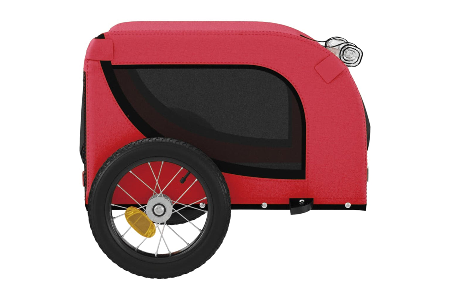 Vidaxl 93992 Pet Bike Trailer Red And Black Oxford Fabric And Iron-5
