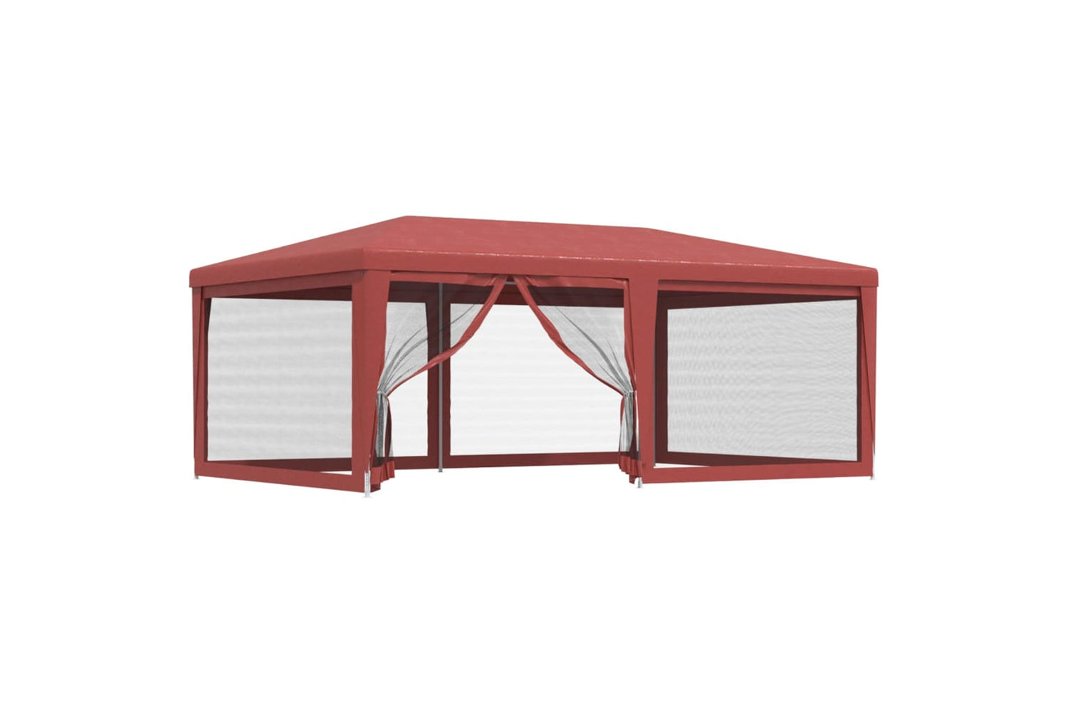 Vidaxl 319260 Party Tent With 6 Mesh Sidewalls Red 6x4 M Hdpe