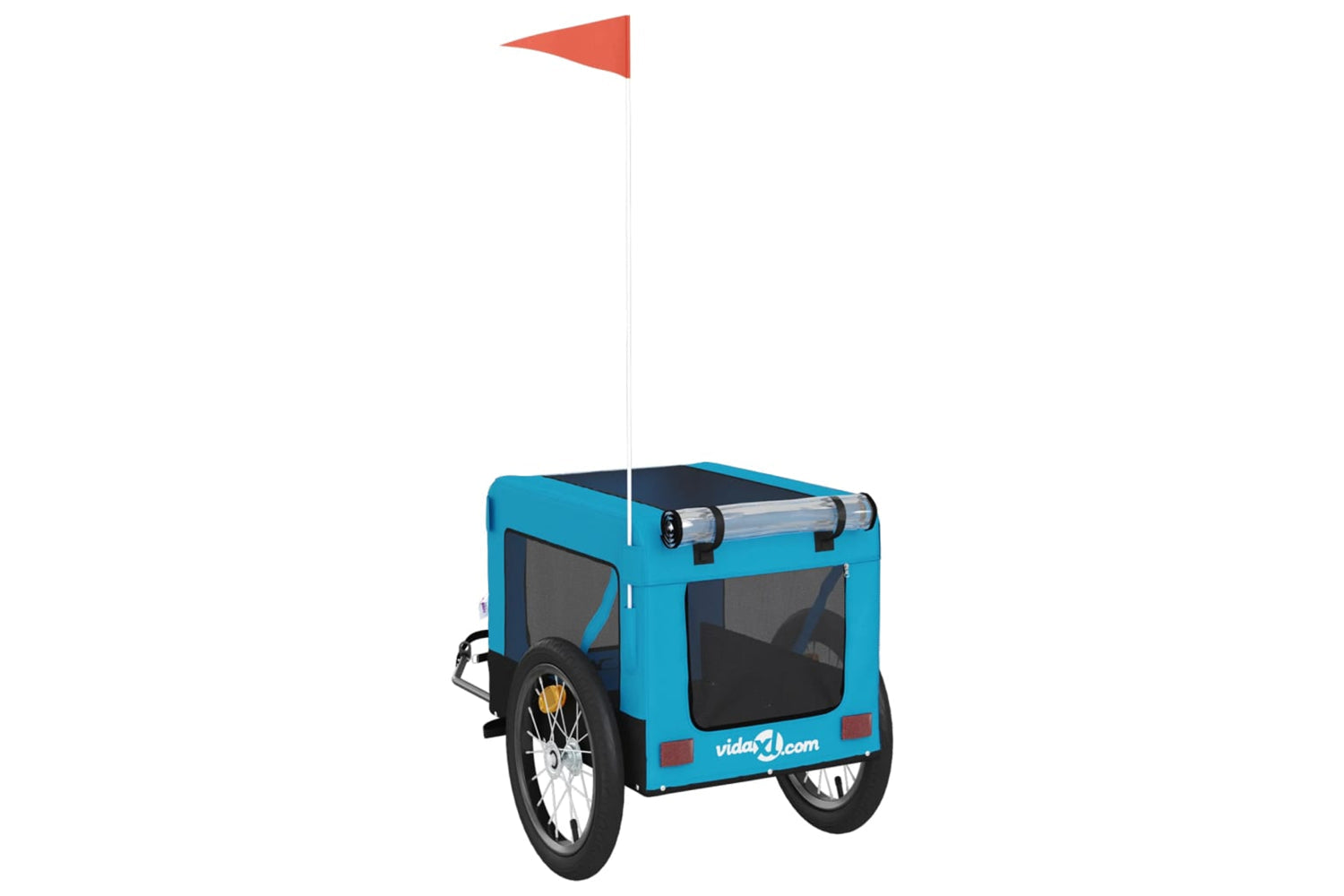 Vidaxl 93918 Pet Bike Trailer Blue And Black Oxford Fabric&iron-8