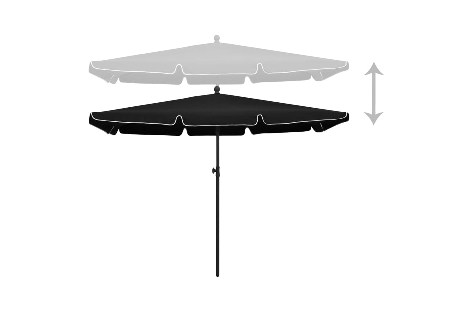 vidaXL 315549 Garden Parasol With Pole 210x140cm Black-3