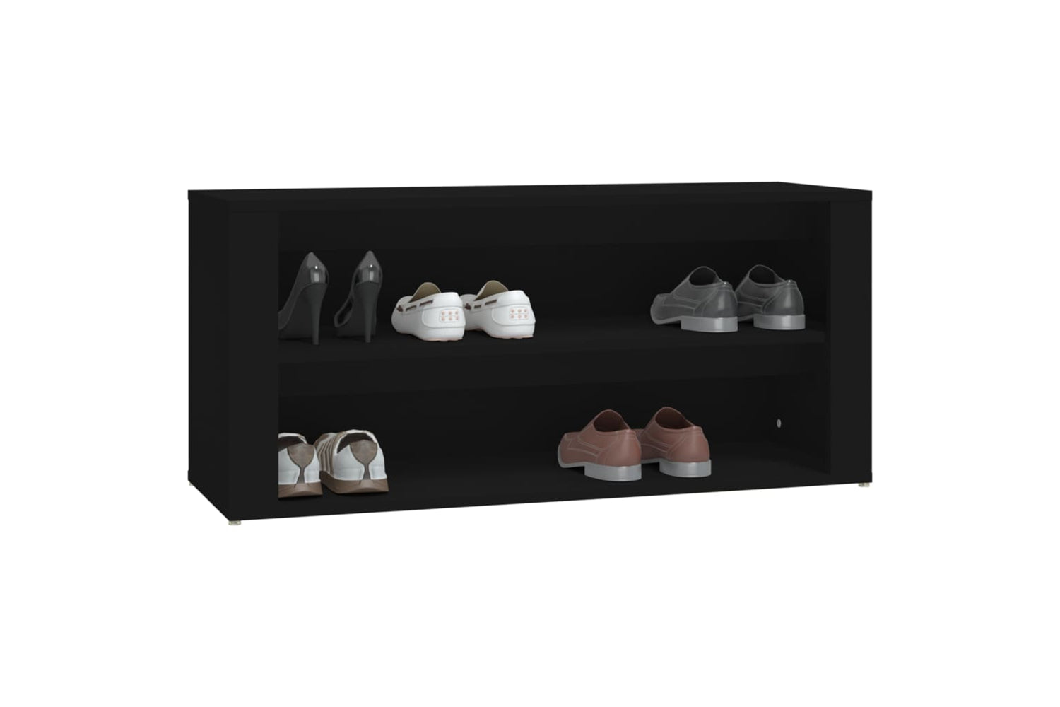 vidaXL 816905 Shoe Rack Black 100x35x45cm Engineered Wood-3
