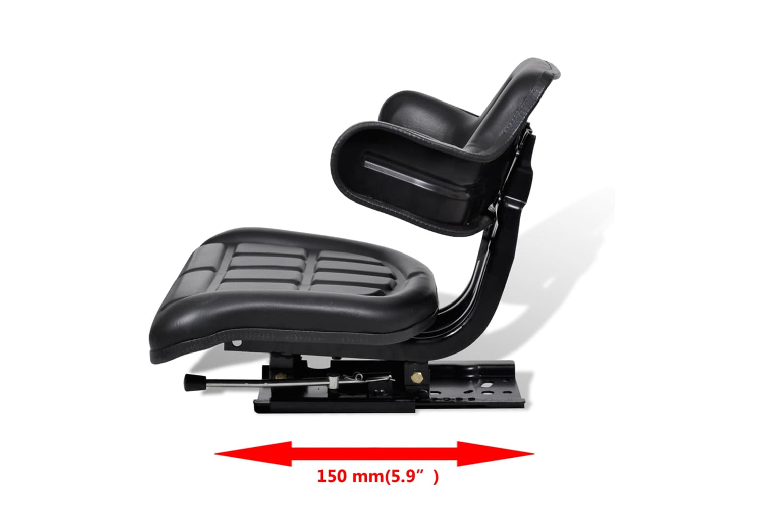 Vidaxl 210202 Tractor Seat With Backrest Black-3