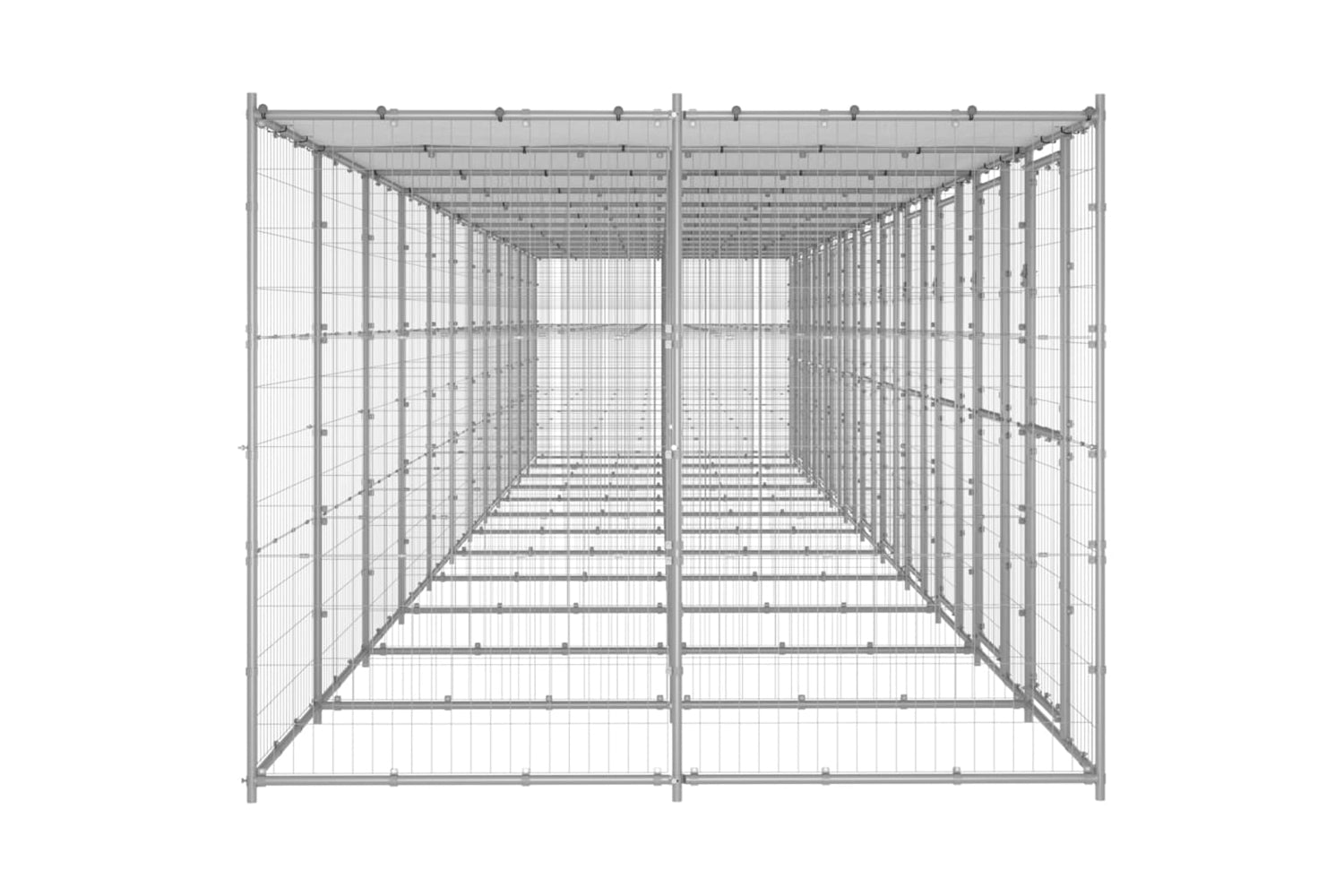 Vidaxl 3082281 Outdoor Dog Kennel Galvanised Steel With Roof 29.04 M2-3