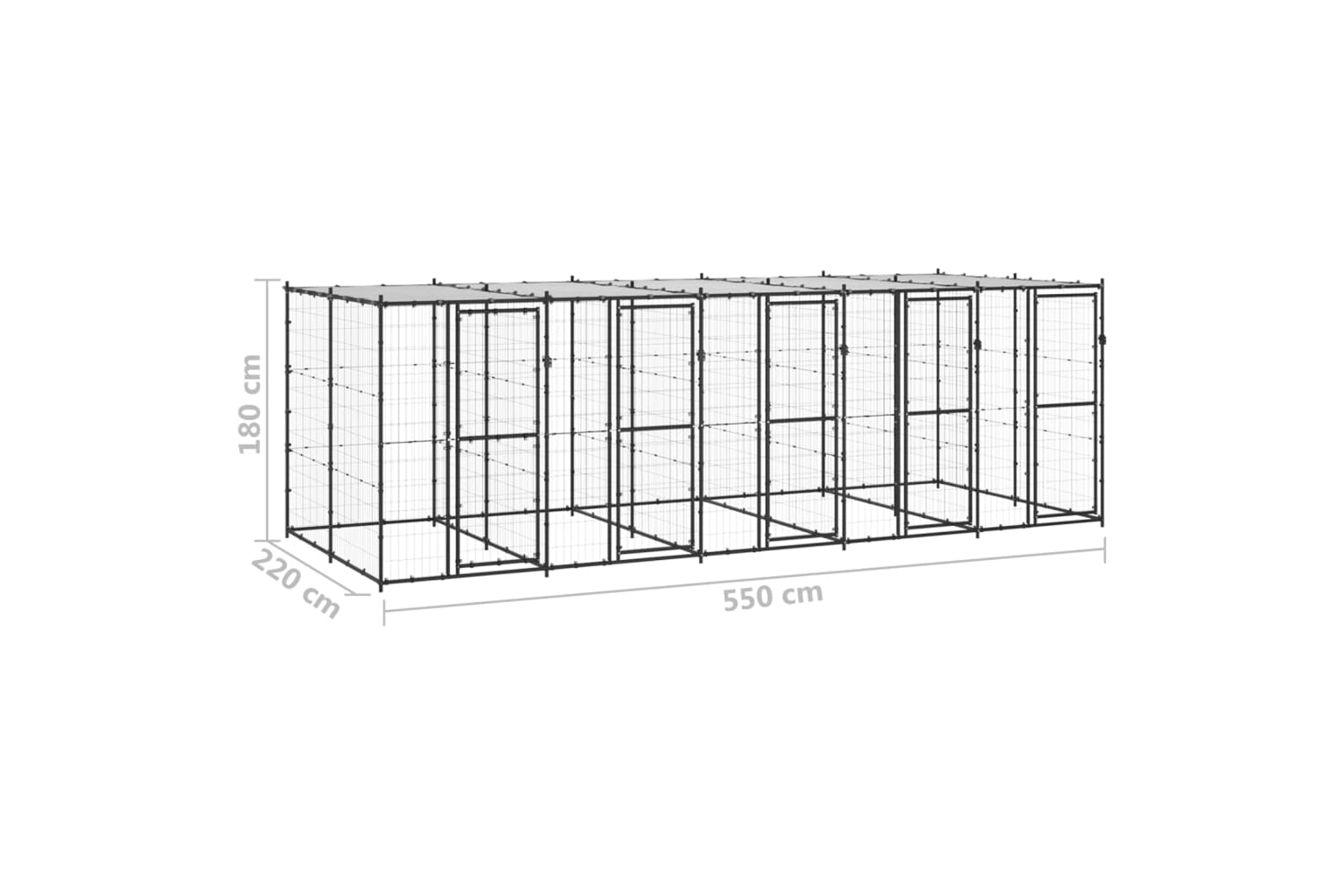 Vidaxl 3082252 Outdoor Dog Kennel Steel With Roof 12.1 M2-6