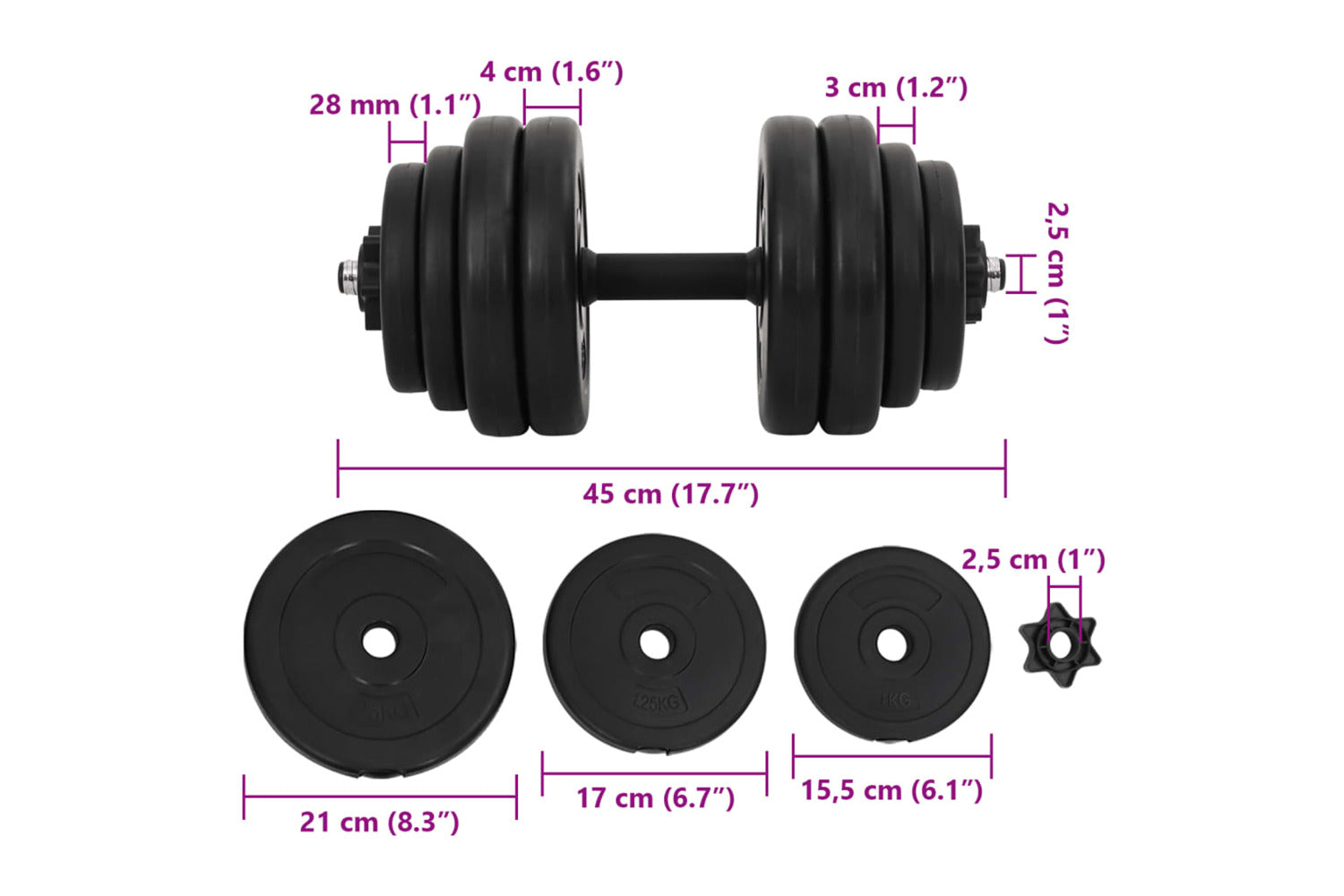 Vidaxl Dumbbells 2x15 Kg-6
