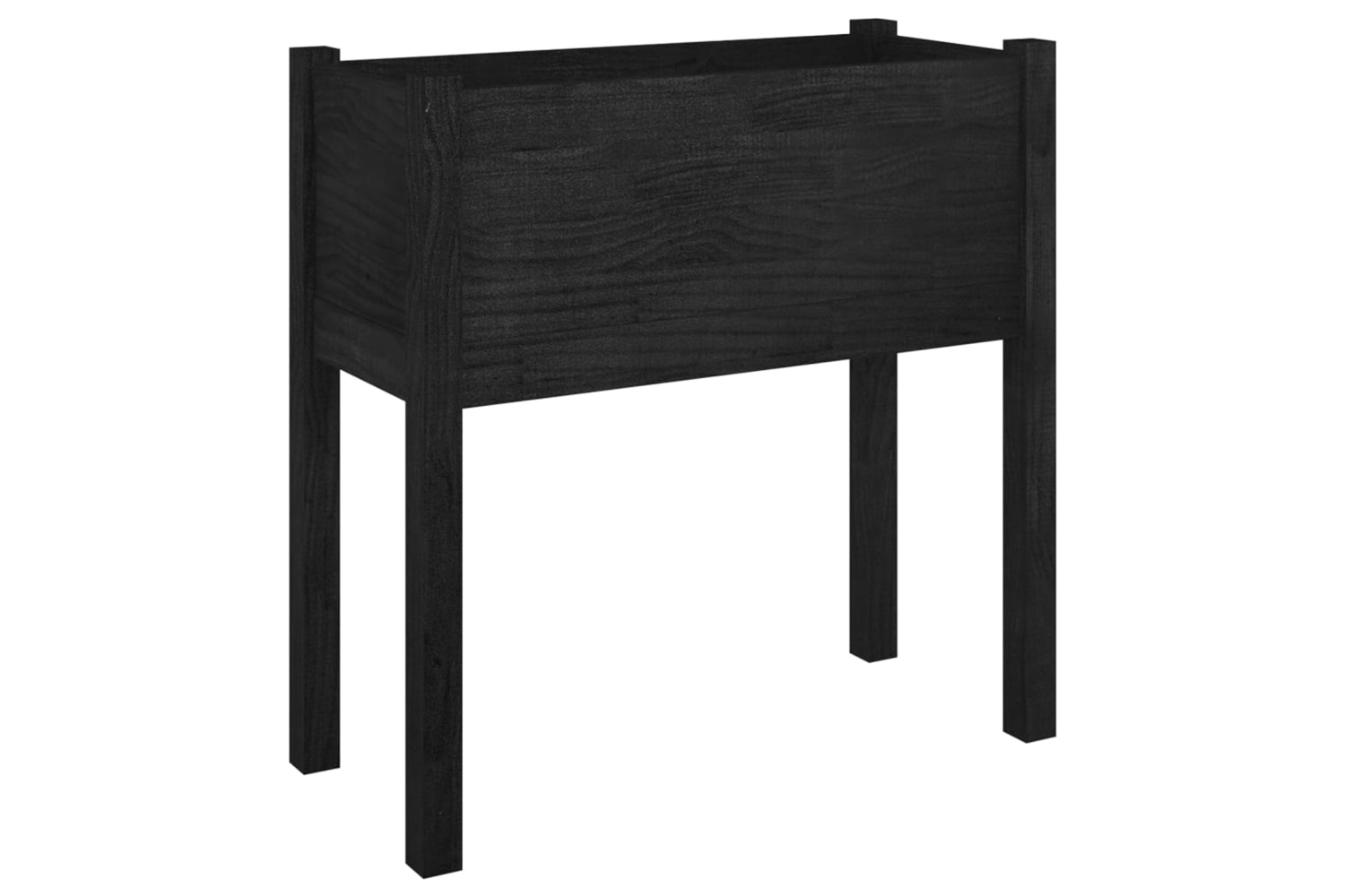 vidaXL 810828 Garden Planters 2 Pcs Black 70x31x70cm Solid Pinewood-2