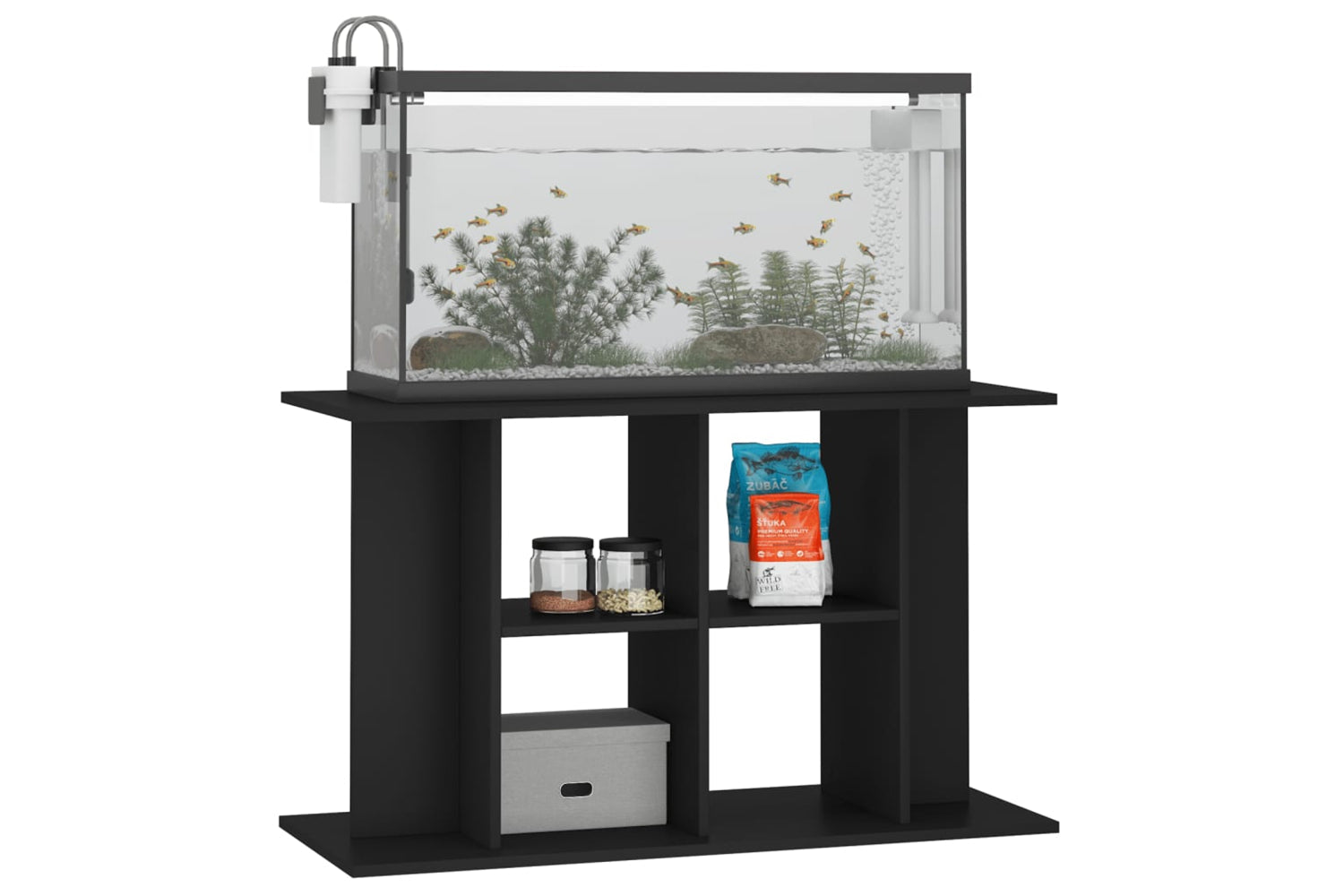 vidaXL 833584 Aquarium Stand Black 100x40x60cm Engineered Wood-2
