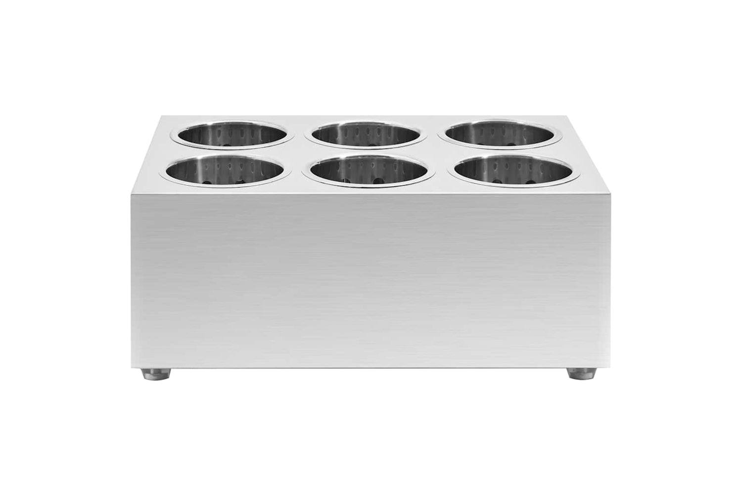 Vidaxl 51230 Cutlery Holder 6 Grids Square Stainless Steel-2