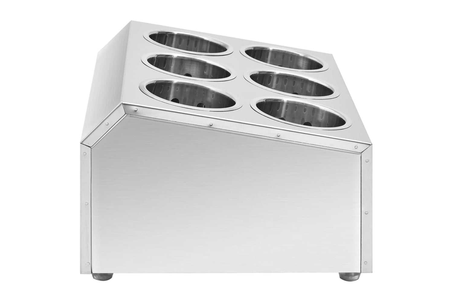 Vidaxl 51230 Cutlery Holder 6 Grids Square Stainless Steel-3