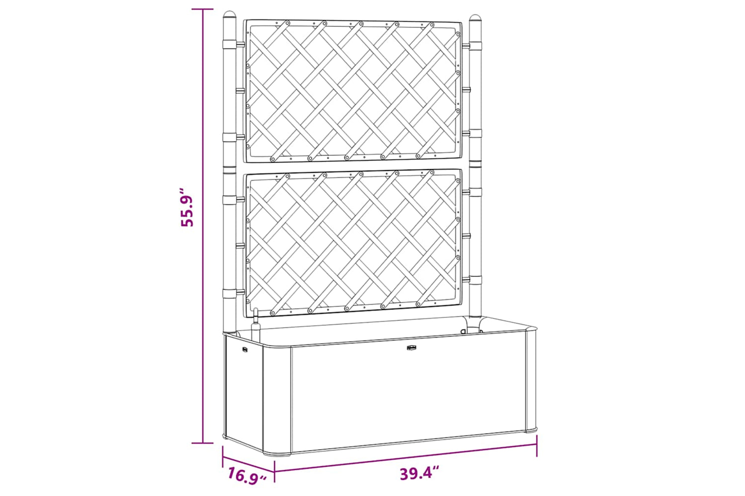 Vidaxl 317578 Garden Raised Bed With Trellis And Self Watering System Grey-8