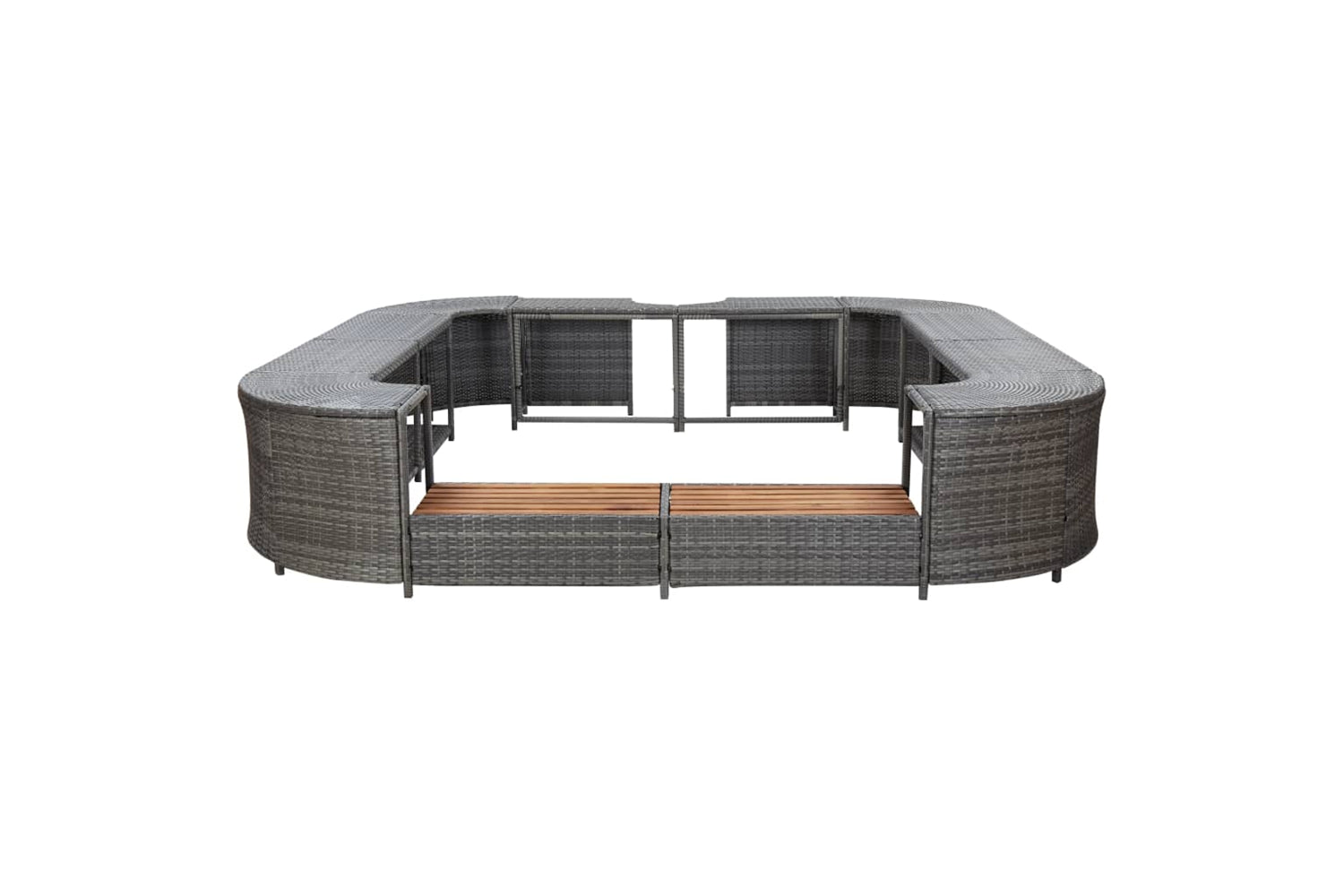 vidaXL 46074 Square Spa Surround Grey 268 X 268 X 55cm Poly Rattan-2