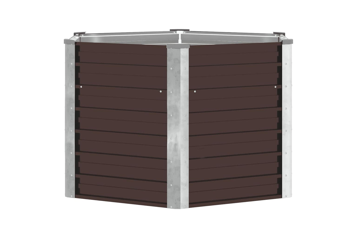 Vidaxl Garden Raised Bed Brown 129x129x77 Cm Galvanised Steel-5
