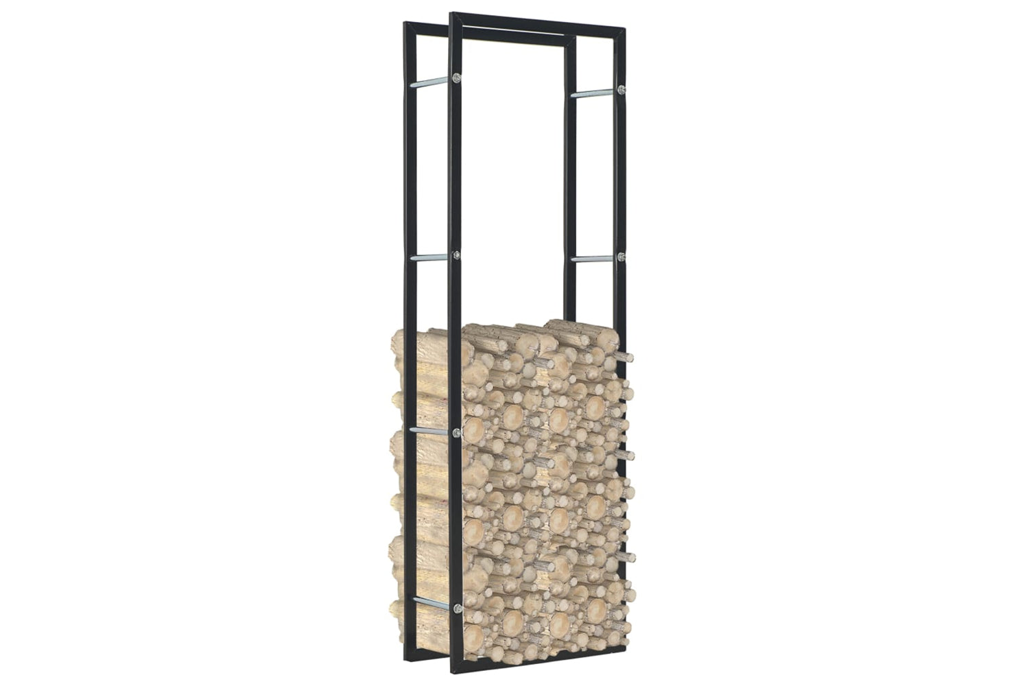 vidaXL 284699 Firewood Rack Black 50x20x150cm Steel-2