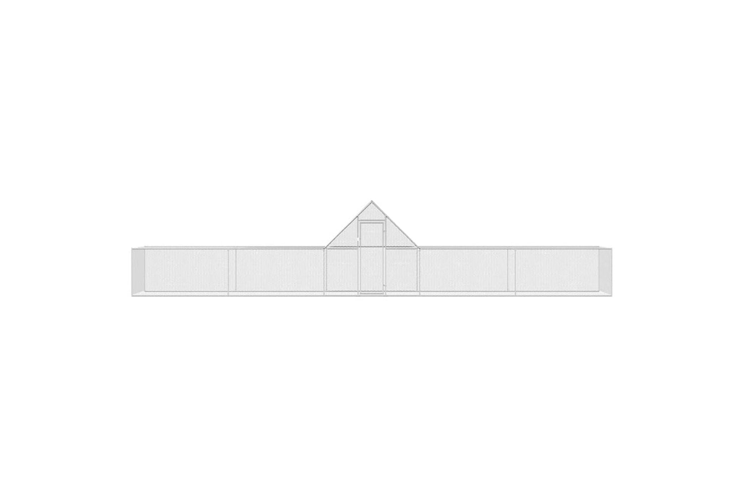 Vidaxl 144563 Chicken Coop 10x2x2 M Galvanised Steel-2