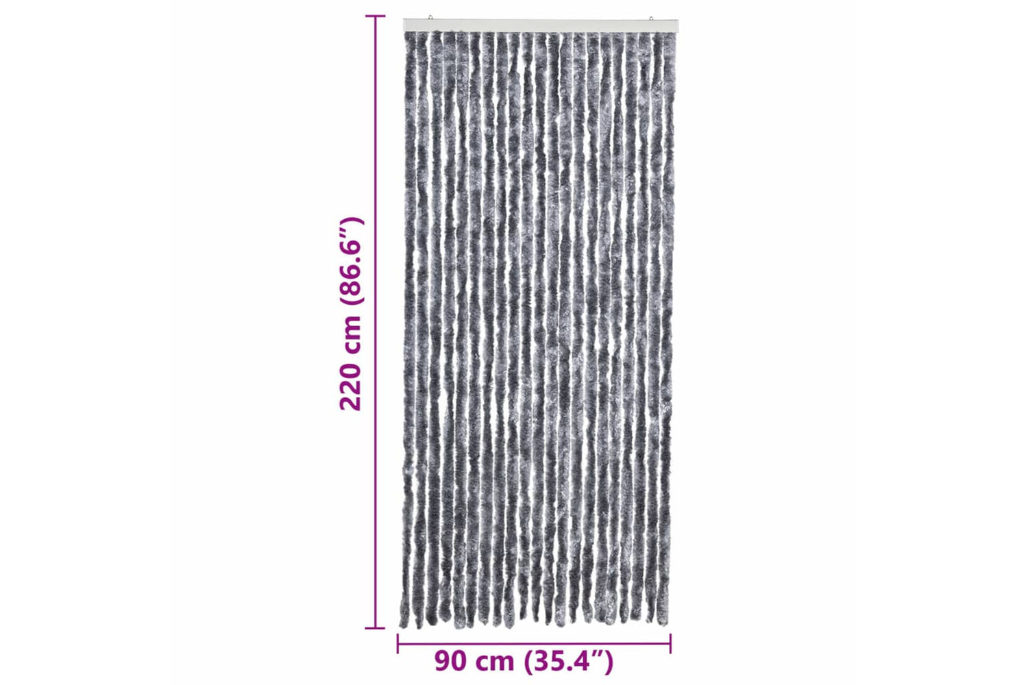 vidaXL Insect Curtain Silver 90x220cm Chenille-6