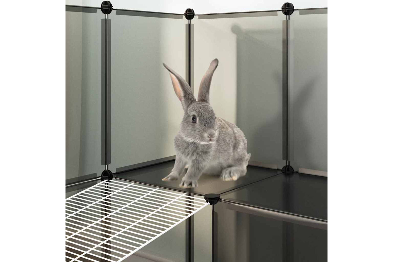 vidaXL 340573 Small Animal Cage Black 142x74x93cm Pp And Steel-7