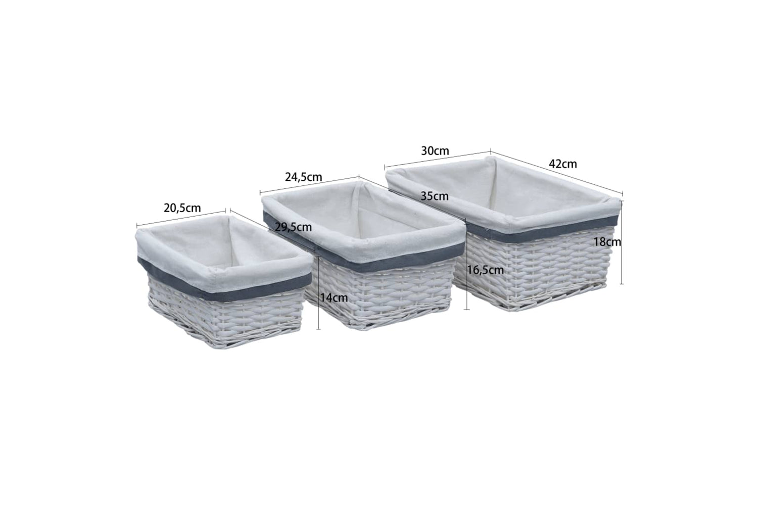 Vidaxl 286976 3 Piece Nesting Basket Set White Willow-8