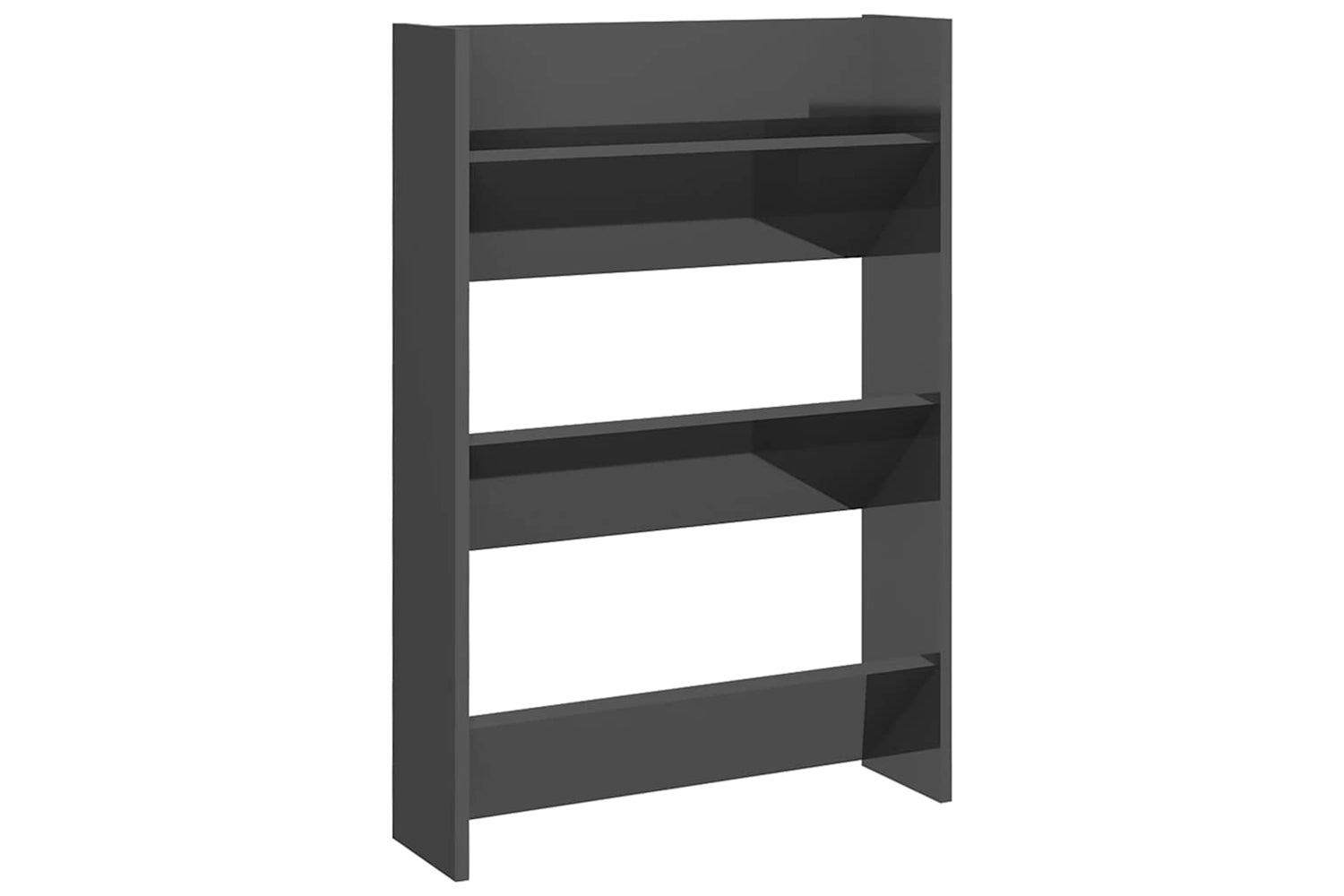 vidaXL 806776 Wall Shoe Cabinets 2 Pcs High Gloss Grey 60x18x90cm Engineered Wood-4