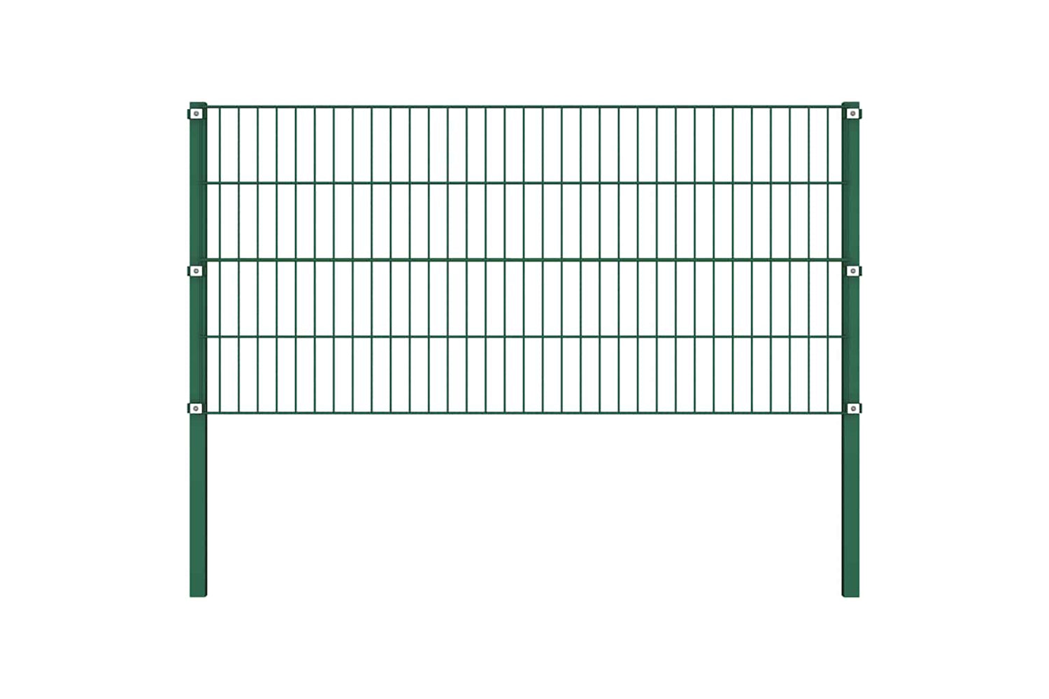 Vidaxl 278612 Fence Panel With Posts Iron 15.3x0.8 M Green-2