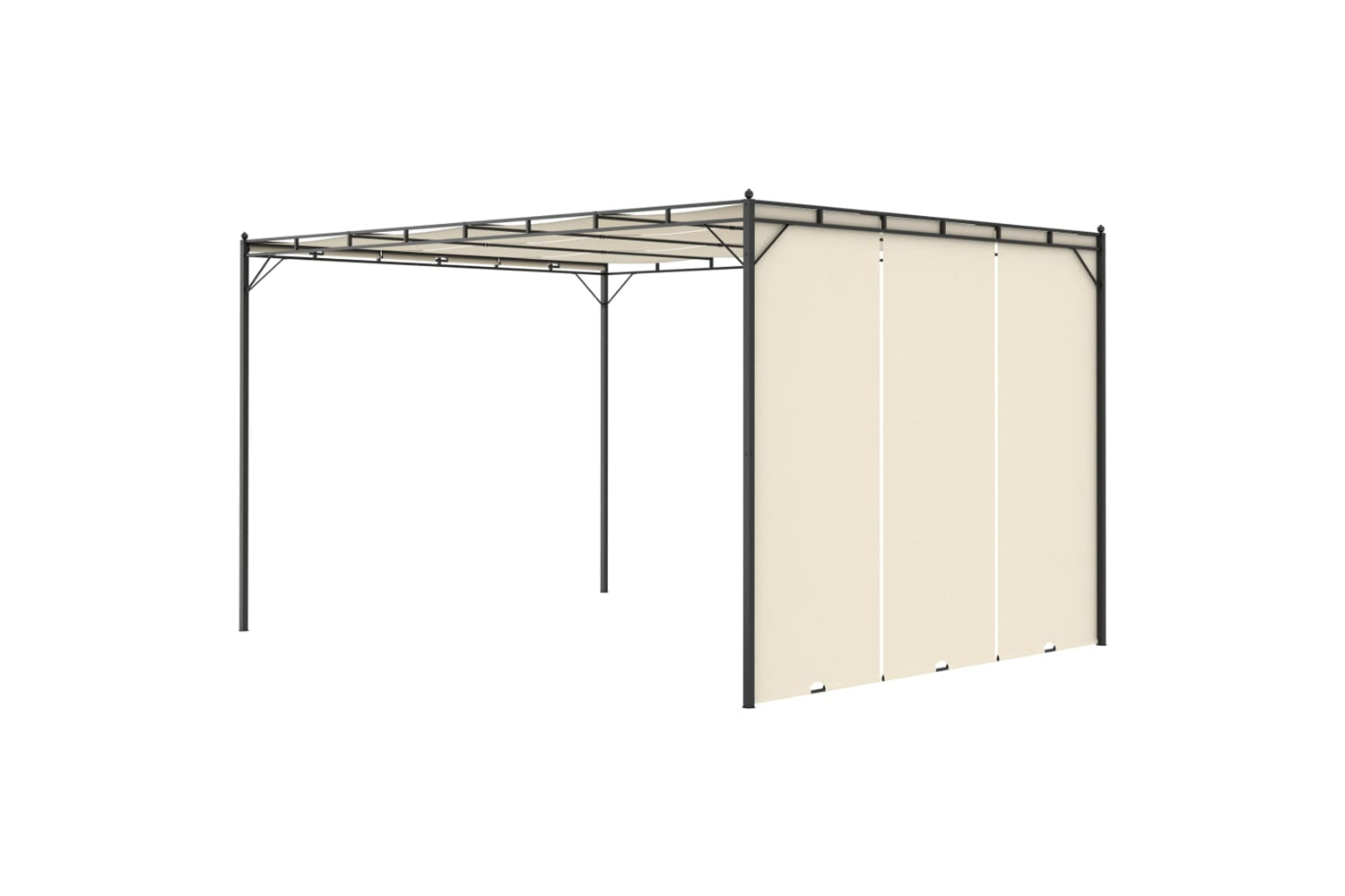 Vidaxl 47994 Garden Gazebo With Side Curtain 4x3x2.25 M Cream-4