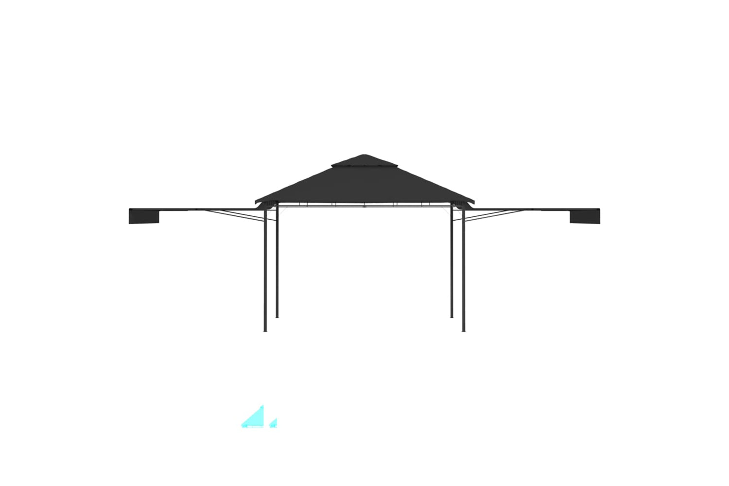 Vidaxl 48004 Gazebo With Double Extending Roofs 3x3x2.75 M Anthracite 180g/mâ²-4