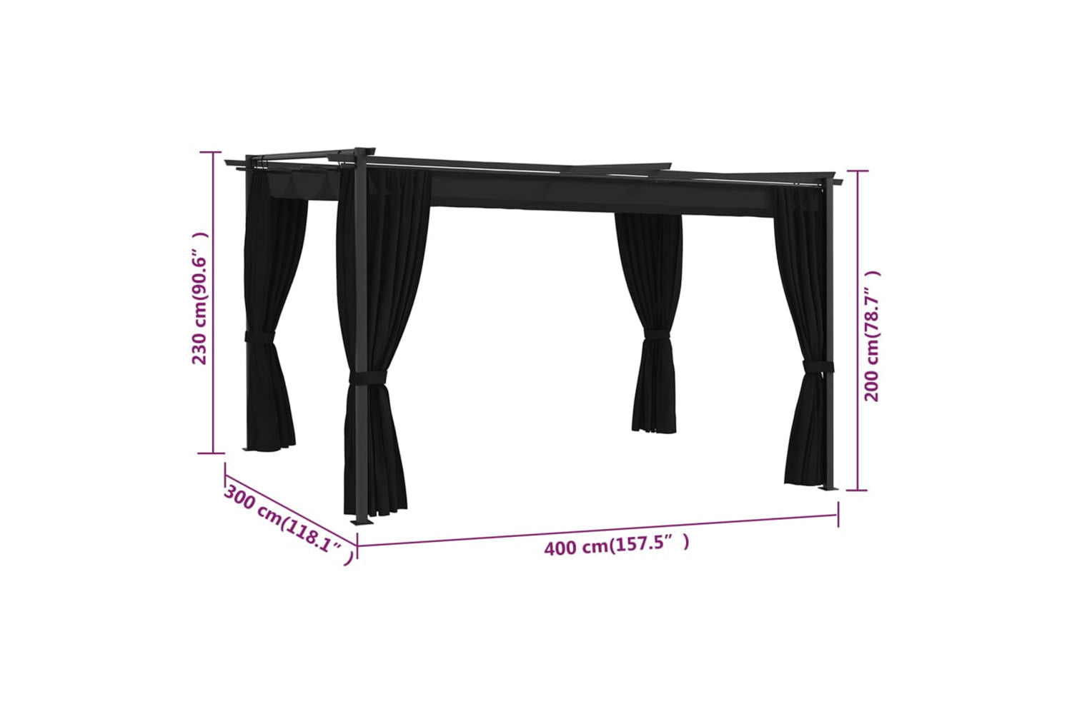 Vidaxl 3053421 Gazebo 4x3 M Anthracite-7