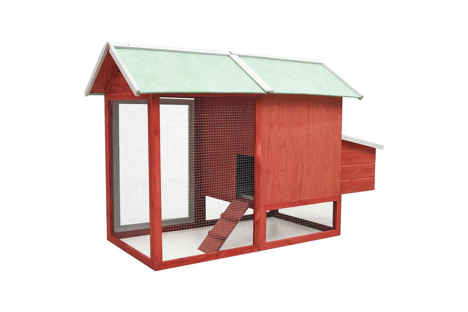 vidaXL 170863 Chicken Cage Red 170x81x110cm Solid Pine & Fir Wood-4