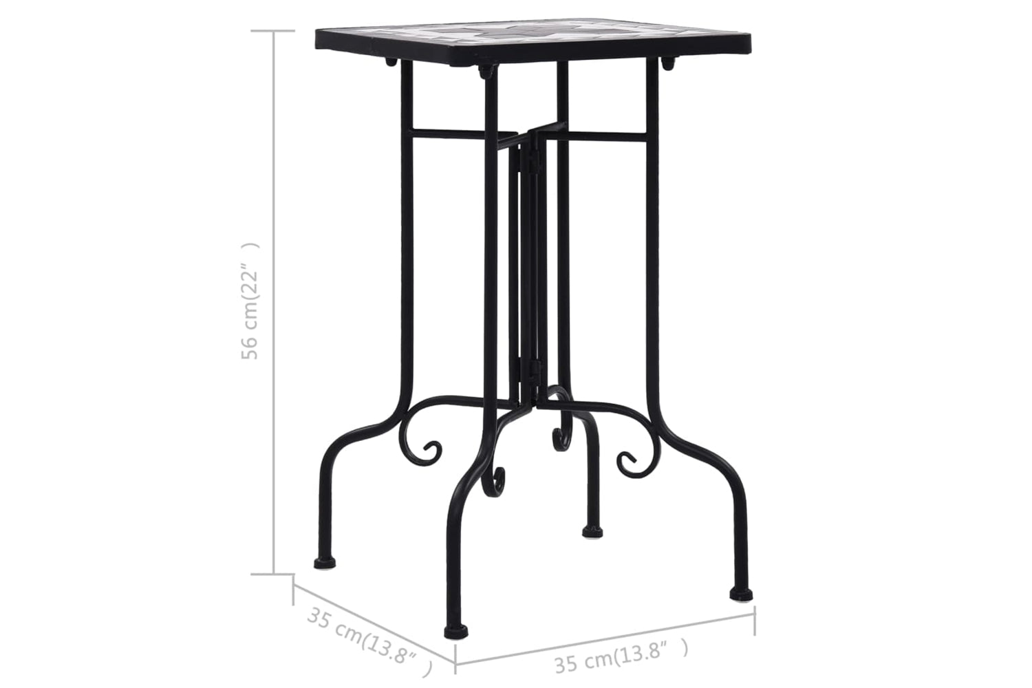 Vidaxl 46711 Mosaic Side Table Black And White Ceramic-7