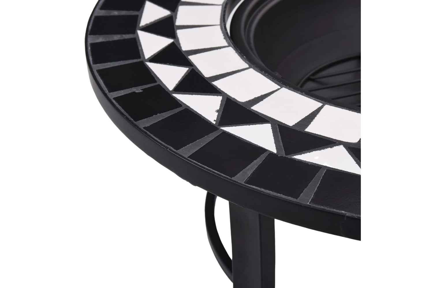 Vidaxl 46721 Vidaxl Mosaic Fire Pit Black And White 68cm Ceramic-7