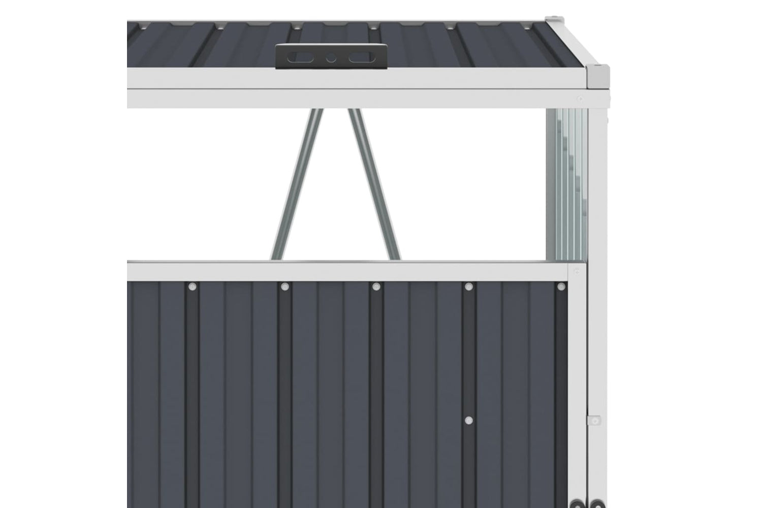 vidaXL Quadruple Garbage Bin Shed Anthracite 286x81x121cm Steel-4