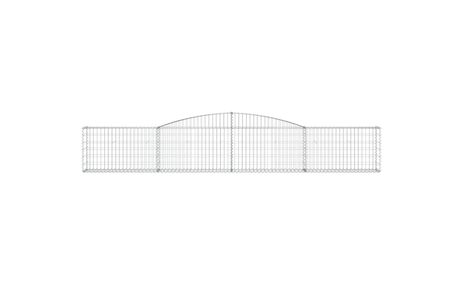 vidaXL 3146845 Arched Gabion Baskets 7 Pcs 400x30x60/80cm Galvanised Iron-3