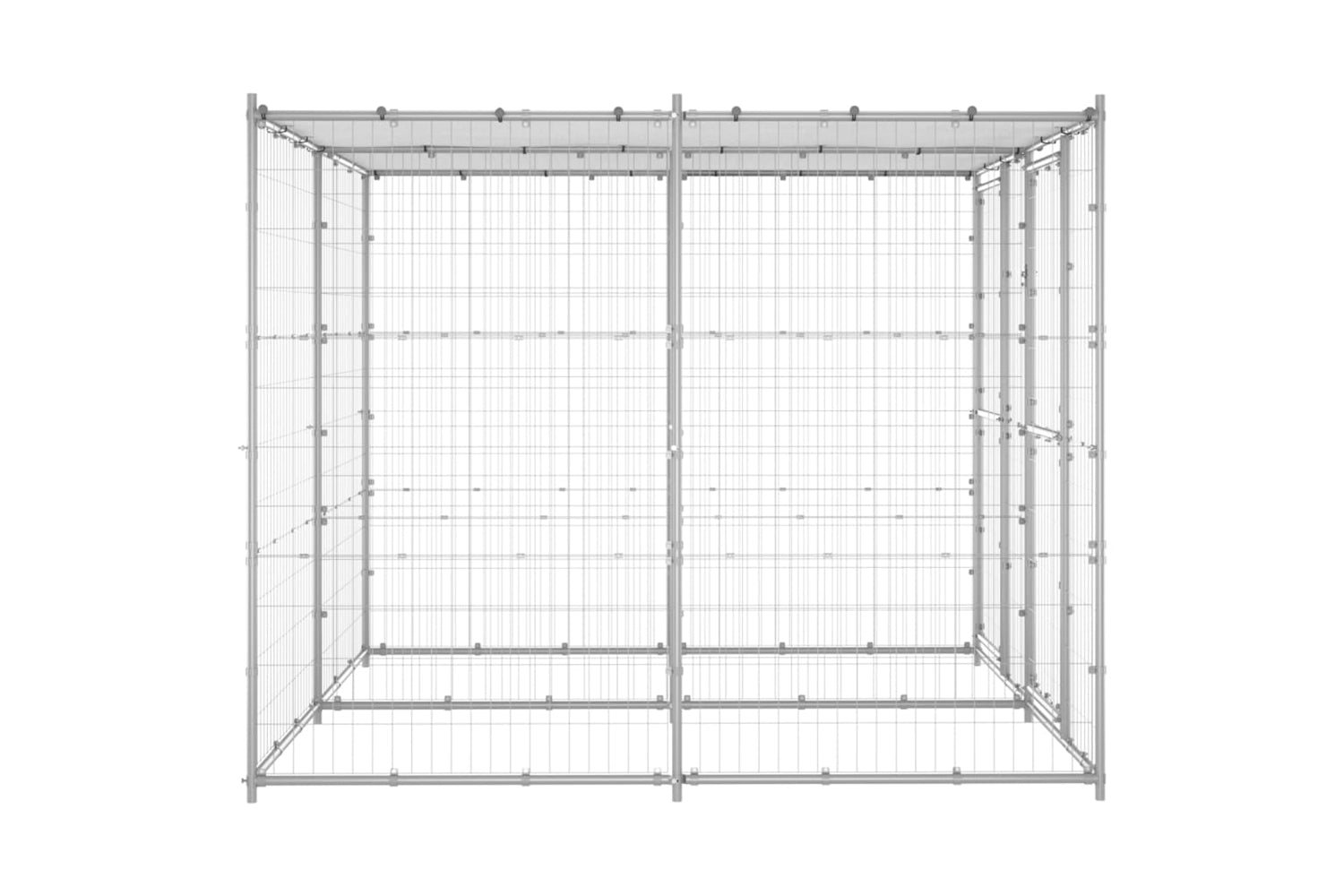 Vidaxl 3082271 Outdoor Dog Kennel Galvanised Steel With Roof 4.84 M2-3
