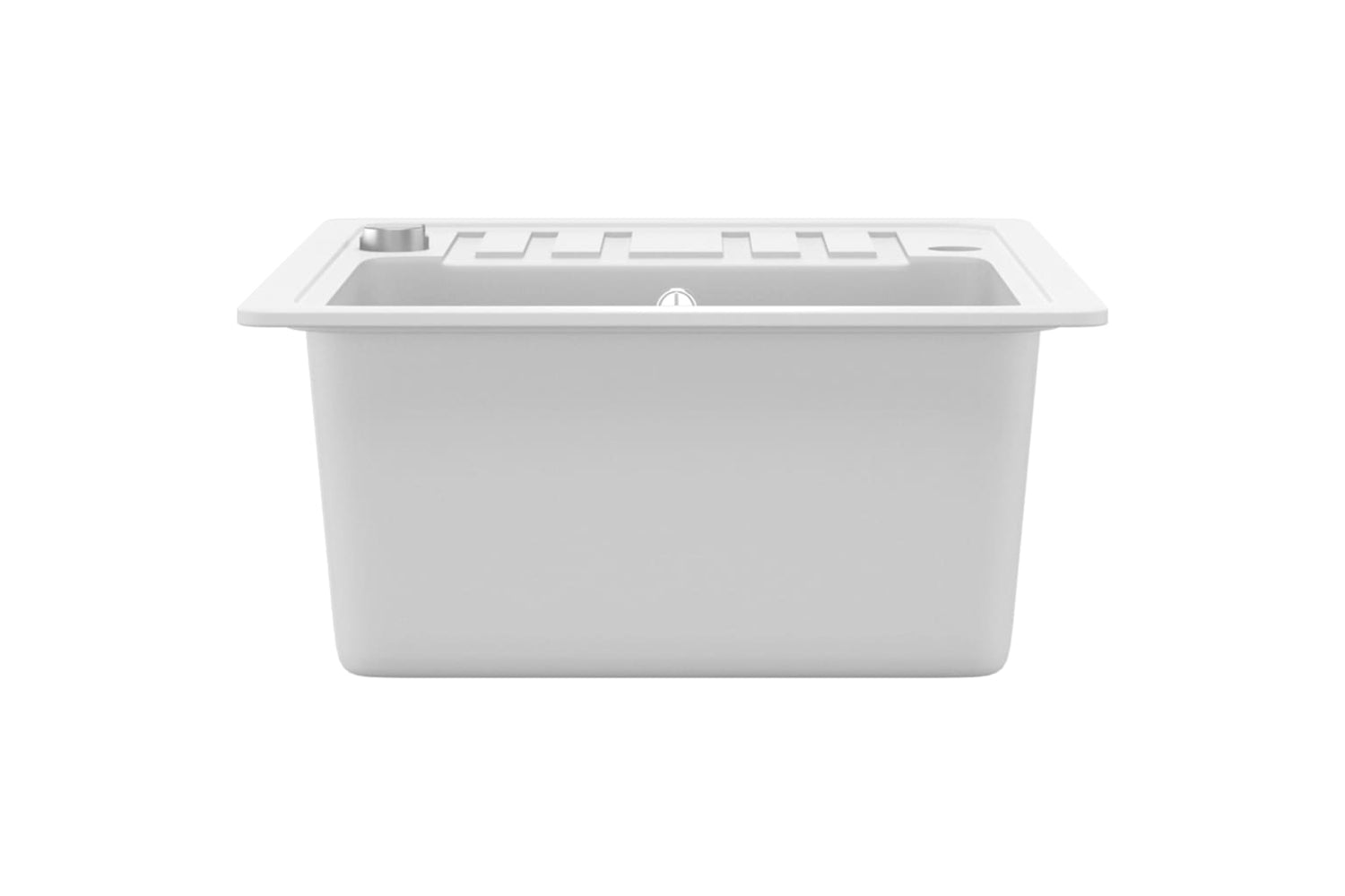 Vidaxl Granite Kitchen Sink Single Basin White-4