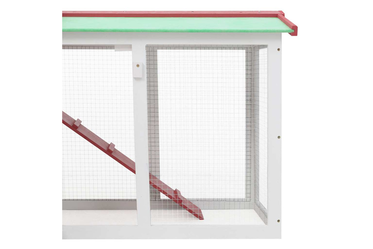Vidaxl 170842 Outdoor Large Rabbit Hutch Red And White 145 X 45 X 84 Wood-4