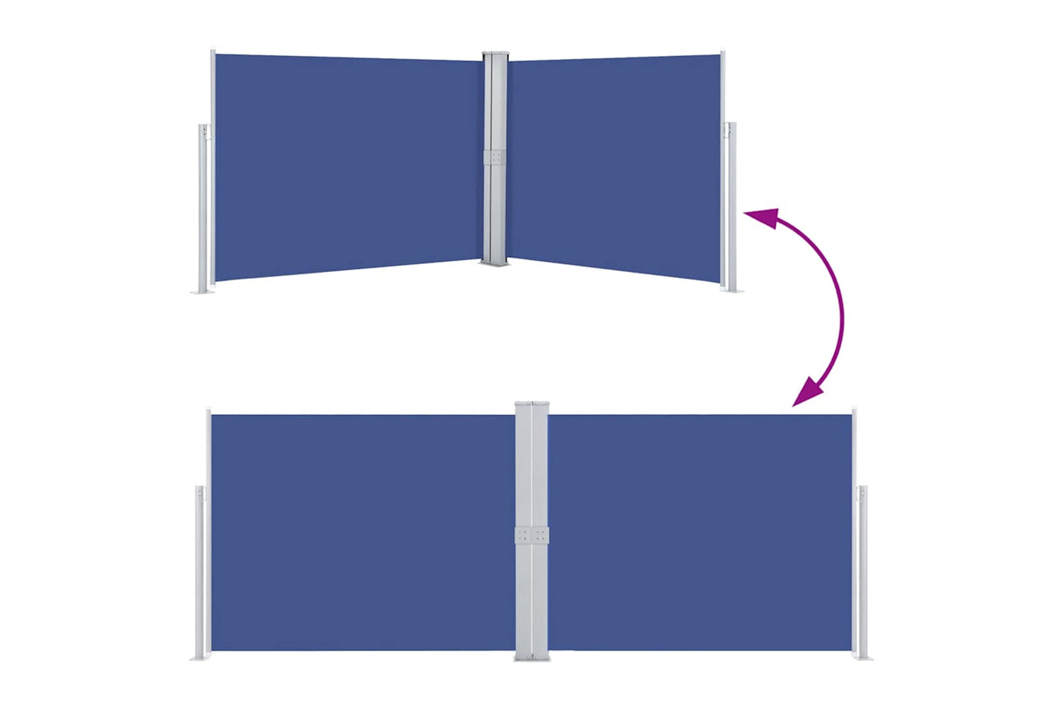 vidaXL 48488 Retractable Side Awning Blue 140x1000cm-4