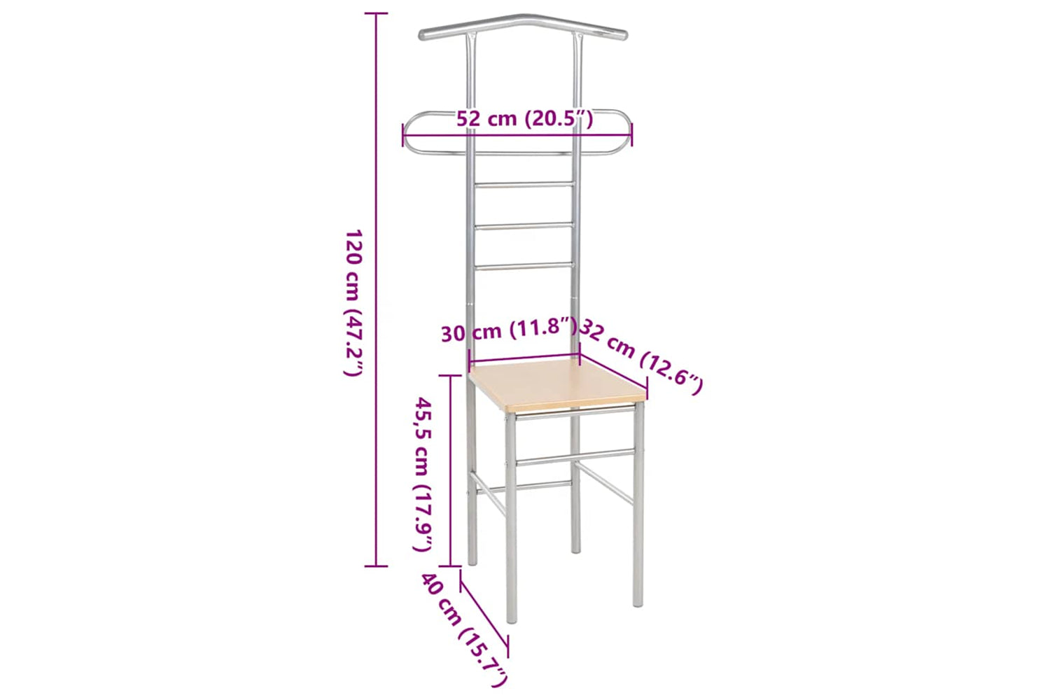Vidaxl Gentleman's Valet Chairs 2 Pcs Metal-7
