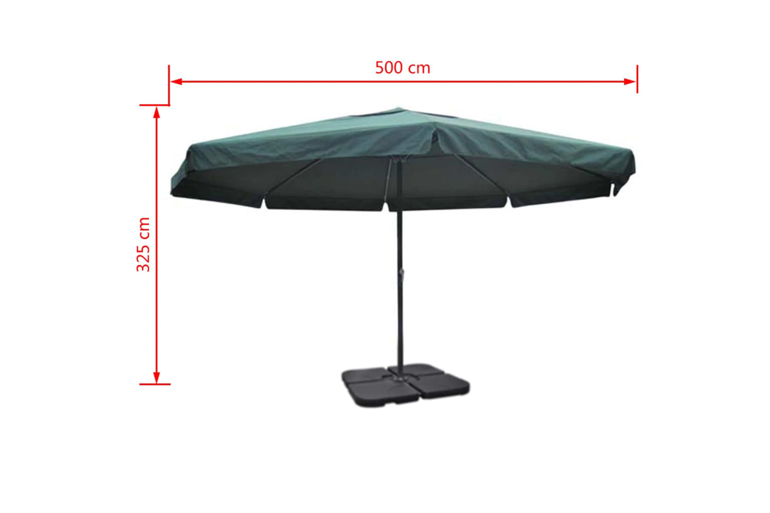 Vidaxl 271717 Aluminium Umbrella With Portable Base Green-9