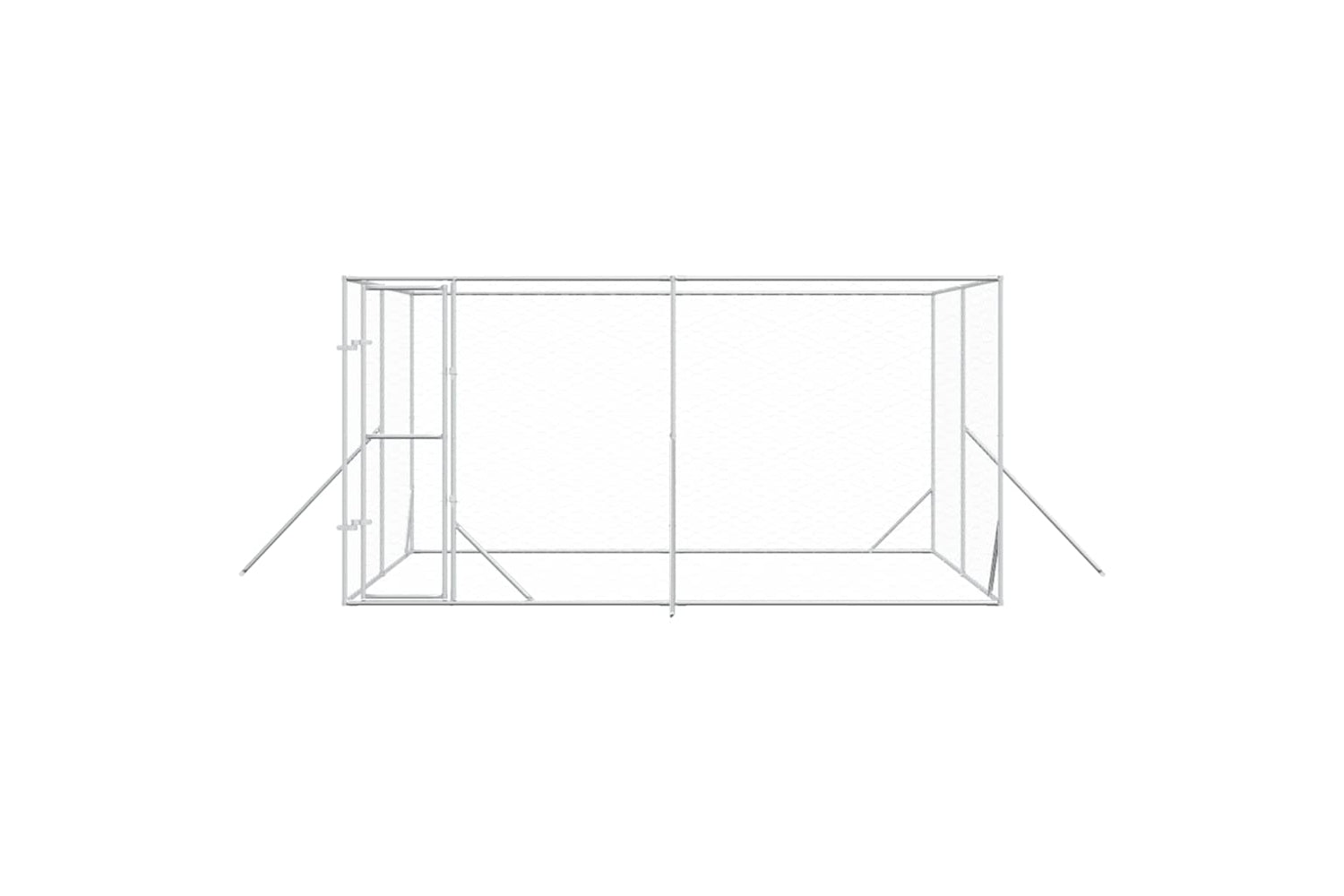 Vidaxl 3190455 Outdoor Dog Kennel Silver 4x4x2 M Galvanised Steel-3