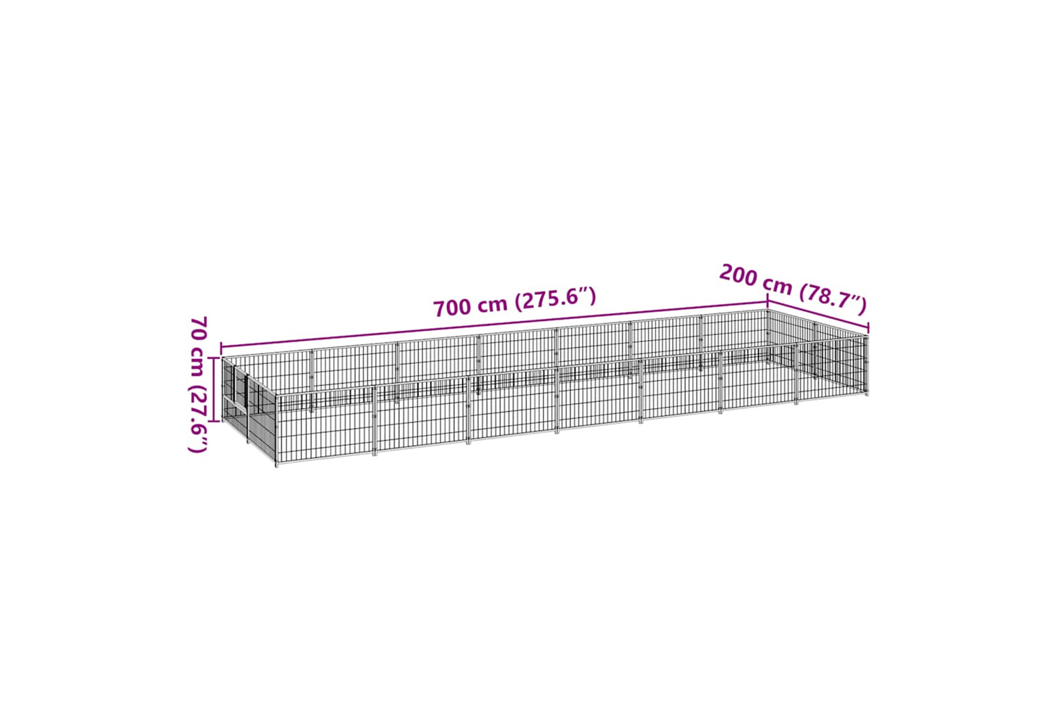 Vidaxl 3082114 Dog Kennel Black 14 M2 Steel-6