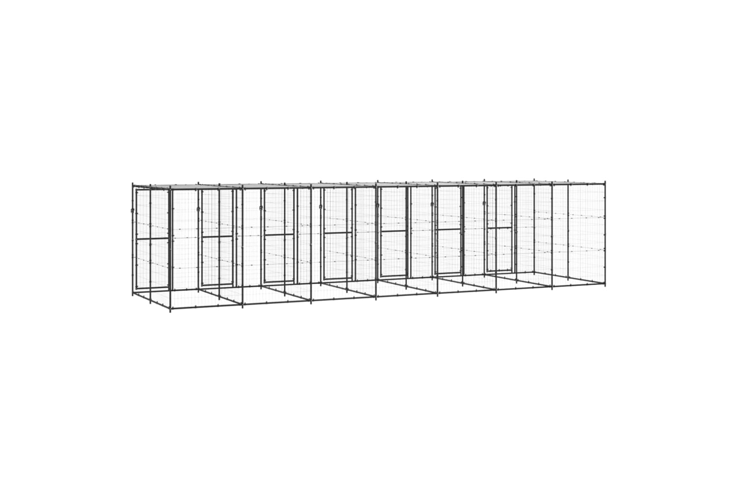 Vidaxl 3082254 Outdoor Dog Kennel Steel With Roof 16.94 M2-4