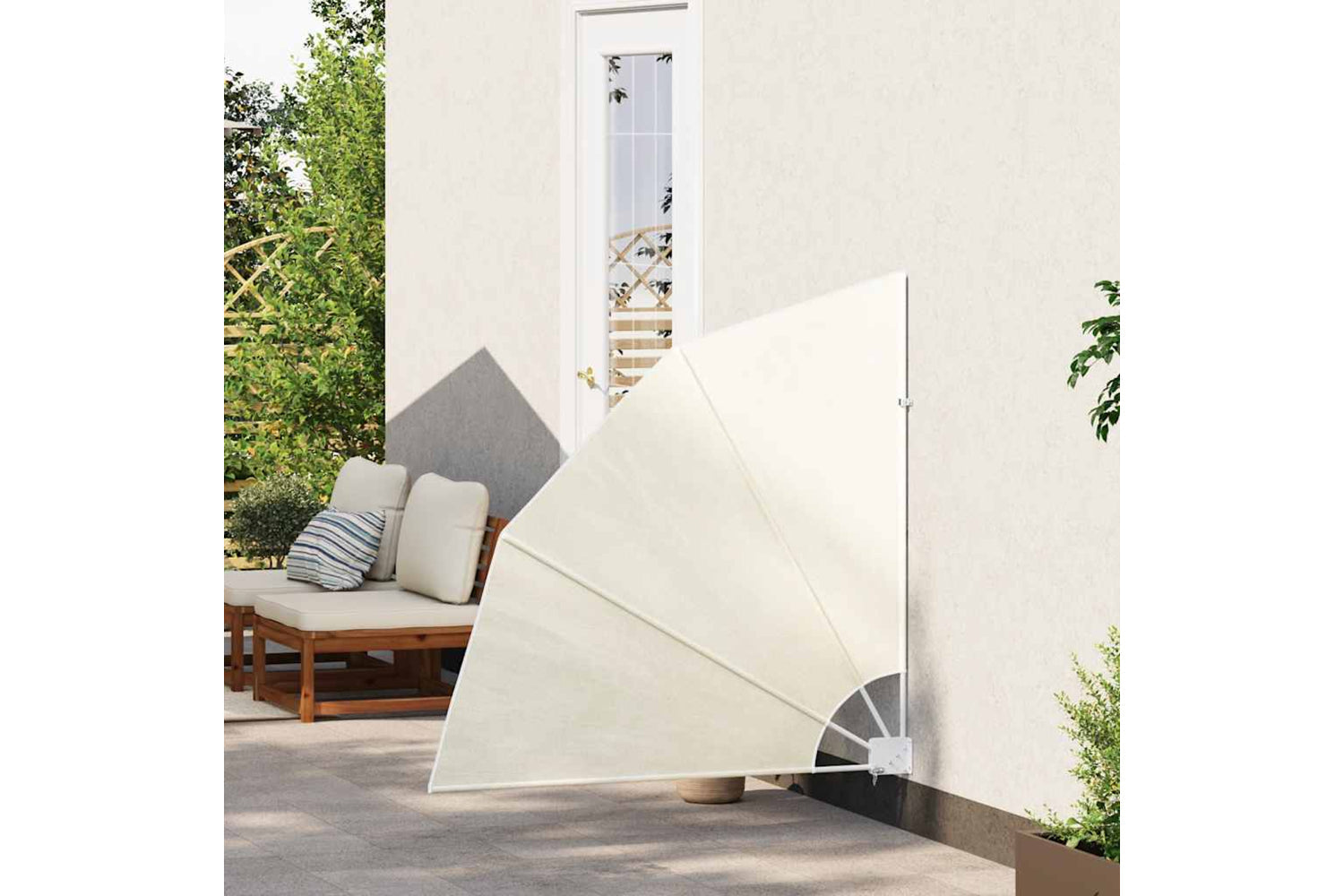 vidaXL 41578 Collapsible Balcony Side Awning Cream 140x140cm-2