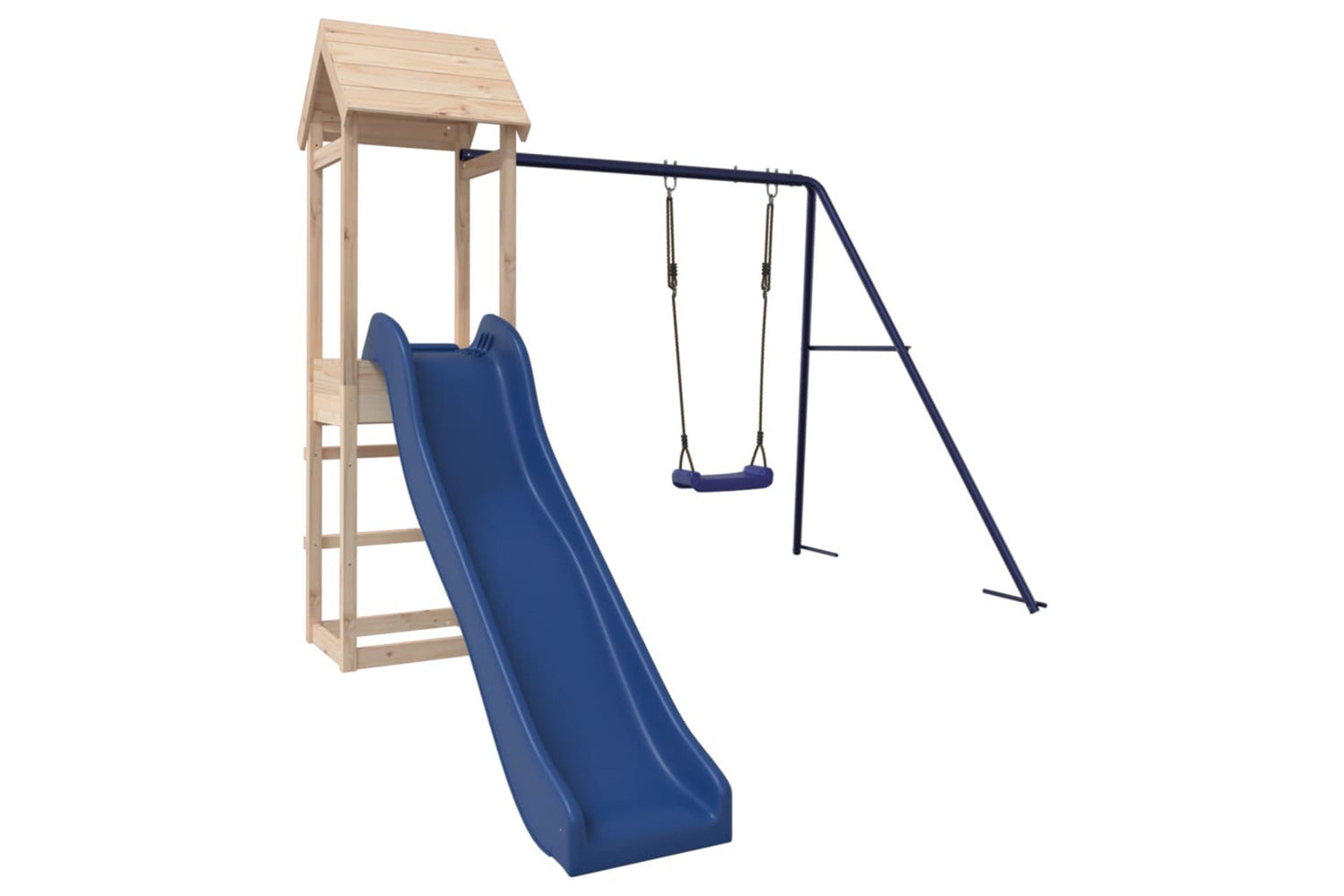 Vidaxl 3155855 Playhouse With Slide Swing Solid Wood Pine-3