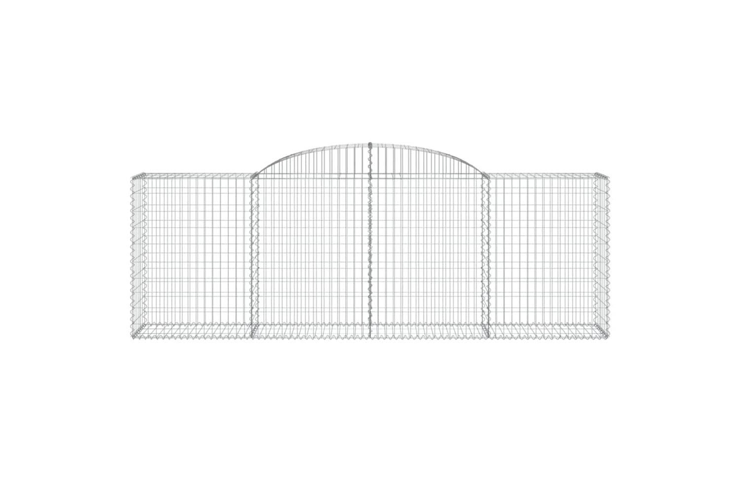 vidaXL 153515 Arched Gabion Basket 300x50x100/120cm Galvanised Iron-2
