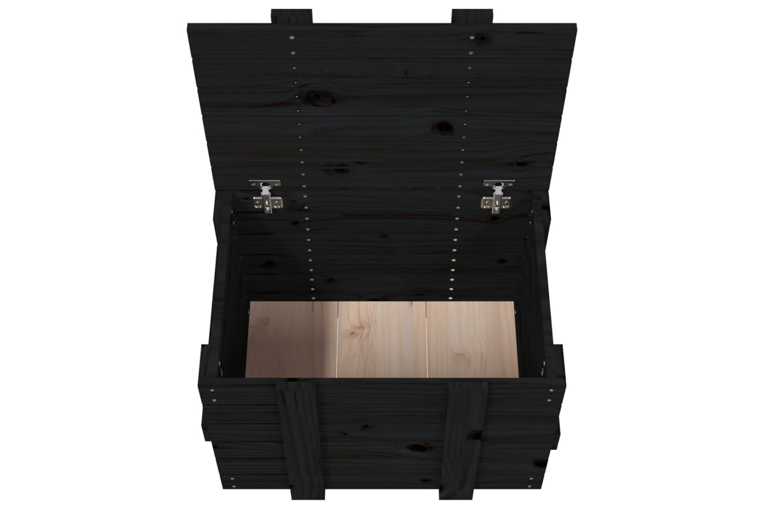 vidaXL 824997 Storage Box Black 58x40.5x42cm Solid Wood Pine-8