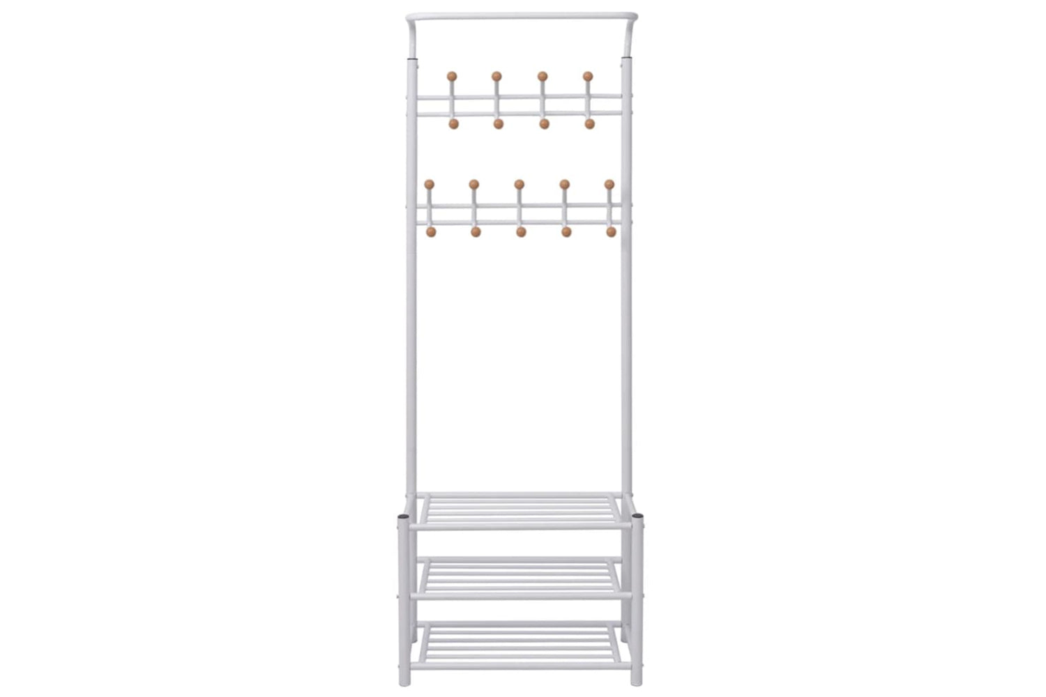 vidaXL 243727 Clothes Rack With Shoe Storage 68x32x182.5cm White-2
