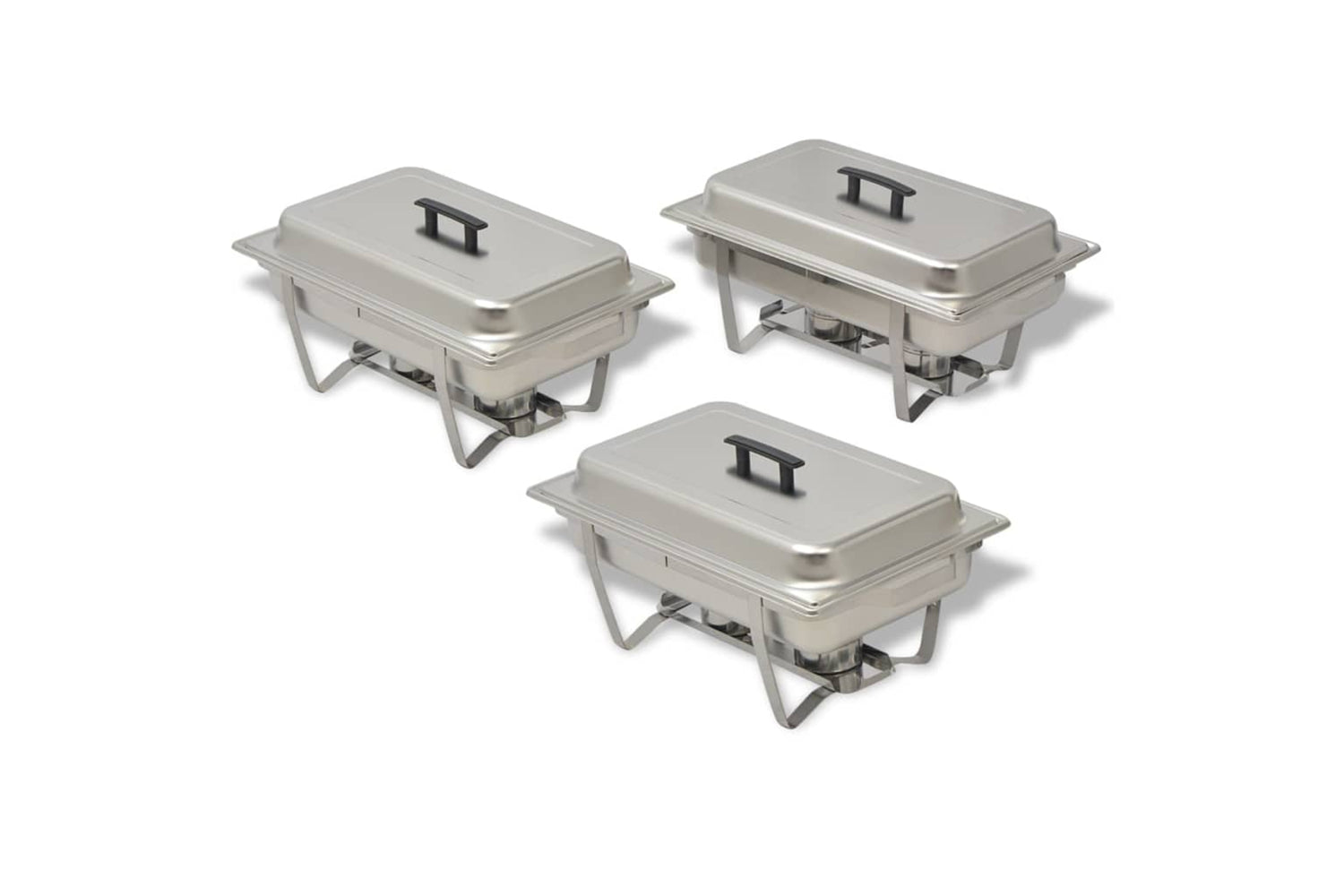 Vidaxl 50529 3 Piece Chafing Dish Set Stainless Steel-2