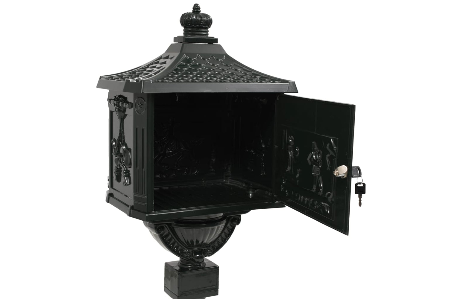 Vidaxl 43893 Pedestal Letterbox Aluminium Vintage Style Rustproof Green-8